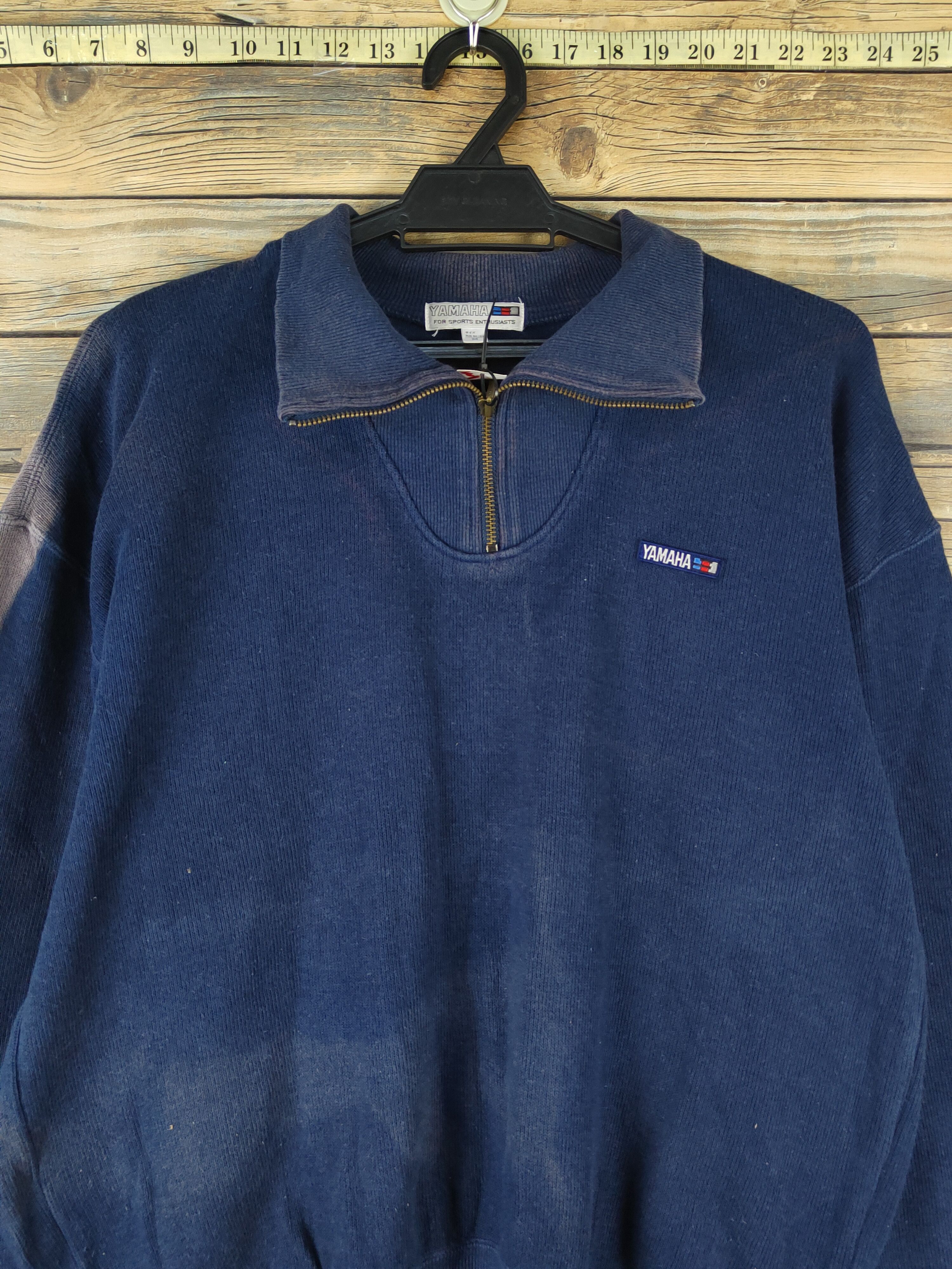Yamaha Yamaha vintage Navy faded Knitwear Sweatshirts #W1374 Size US M / EU 48-50 / 2 - 2 Thumbnail