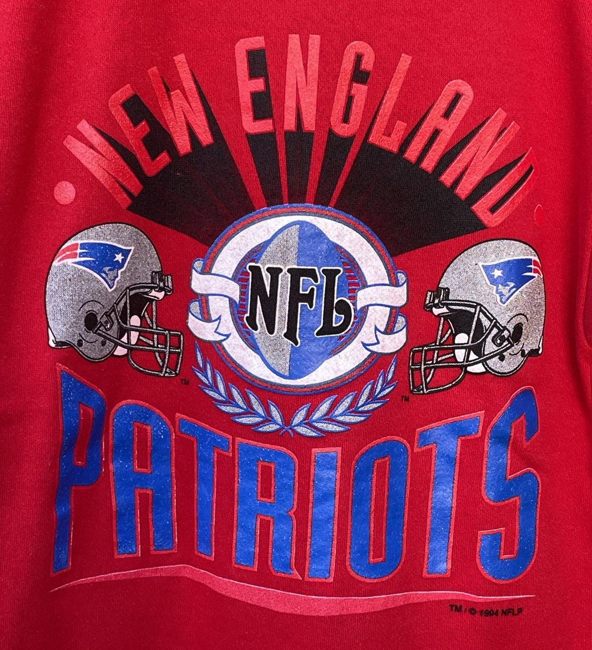 Vintage 1994 Bike NFL new England Patriots Short Sleeve Sweatshirt Size US M / EU 48-50 / 2 - 5 Thumbnail