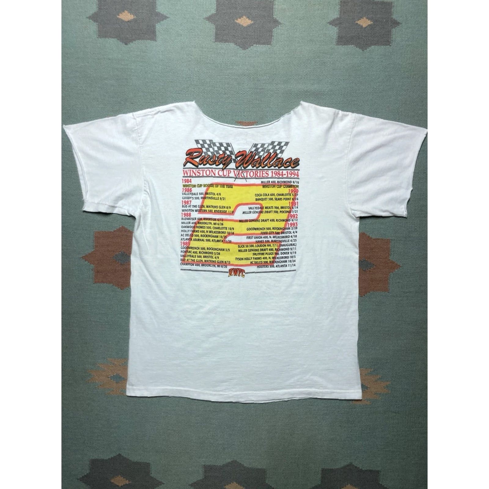 Rusty VINTAGE Rusty Wallace Nascar 90s T-Shirt Graphic Men XL White Shirt Adults Mens Size US XL / EU 56 / 4 - 6 Thumbnail