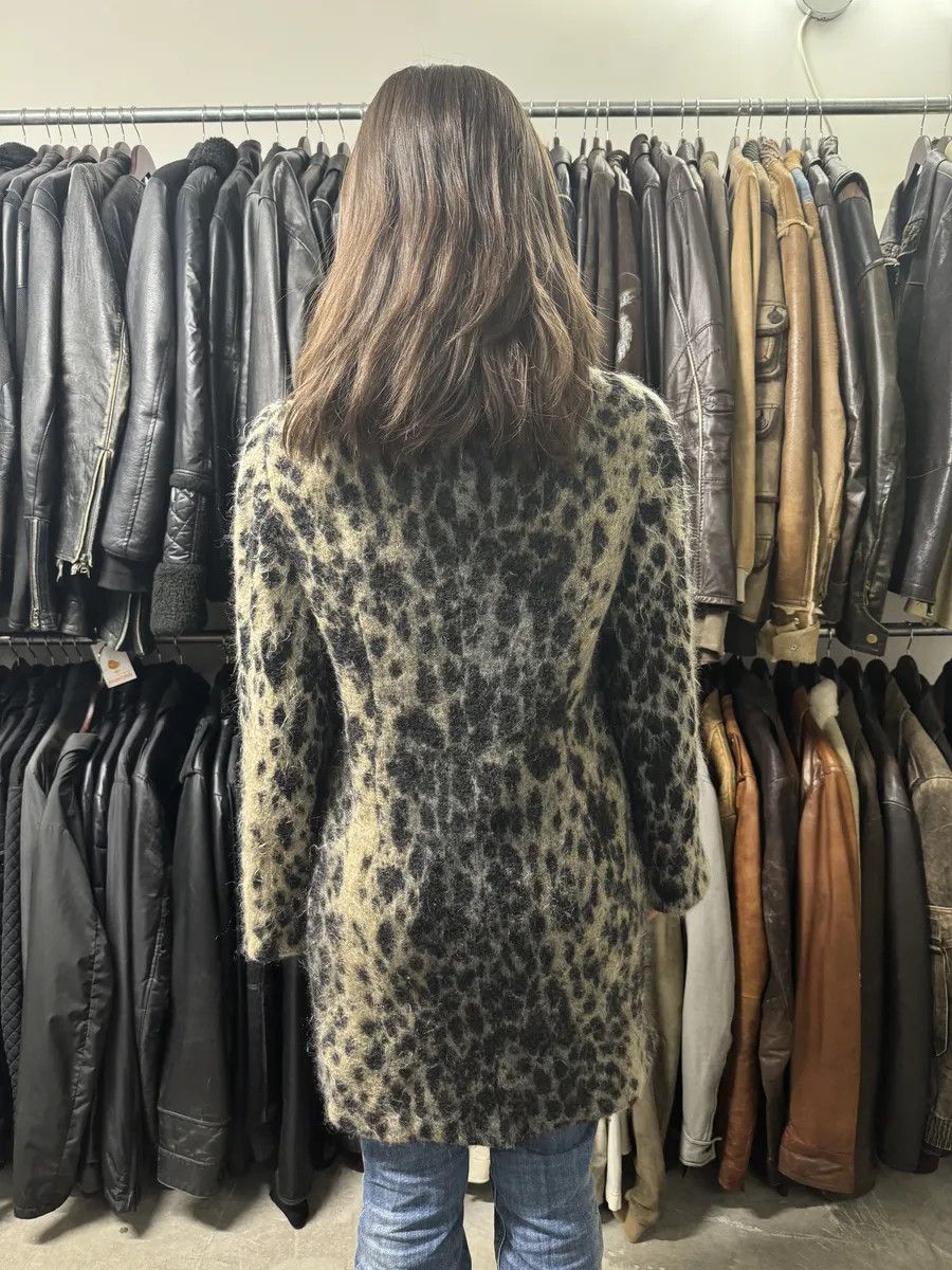 Roberto Cavalli 2000s Roberto Cavalli Long Mohair Zip-up Leopard Effect Jacket Size S / US 4 / IT 40 - 4 Thumbnail