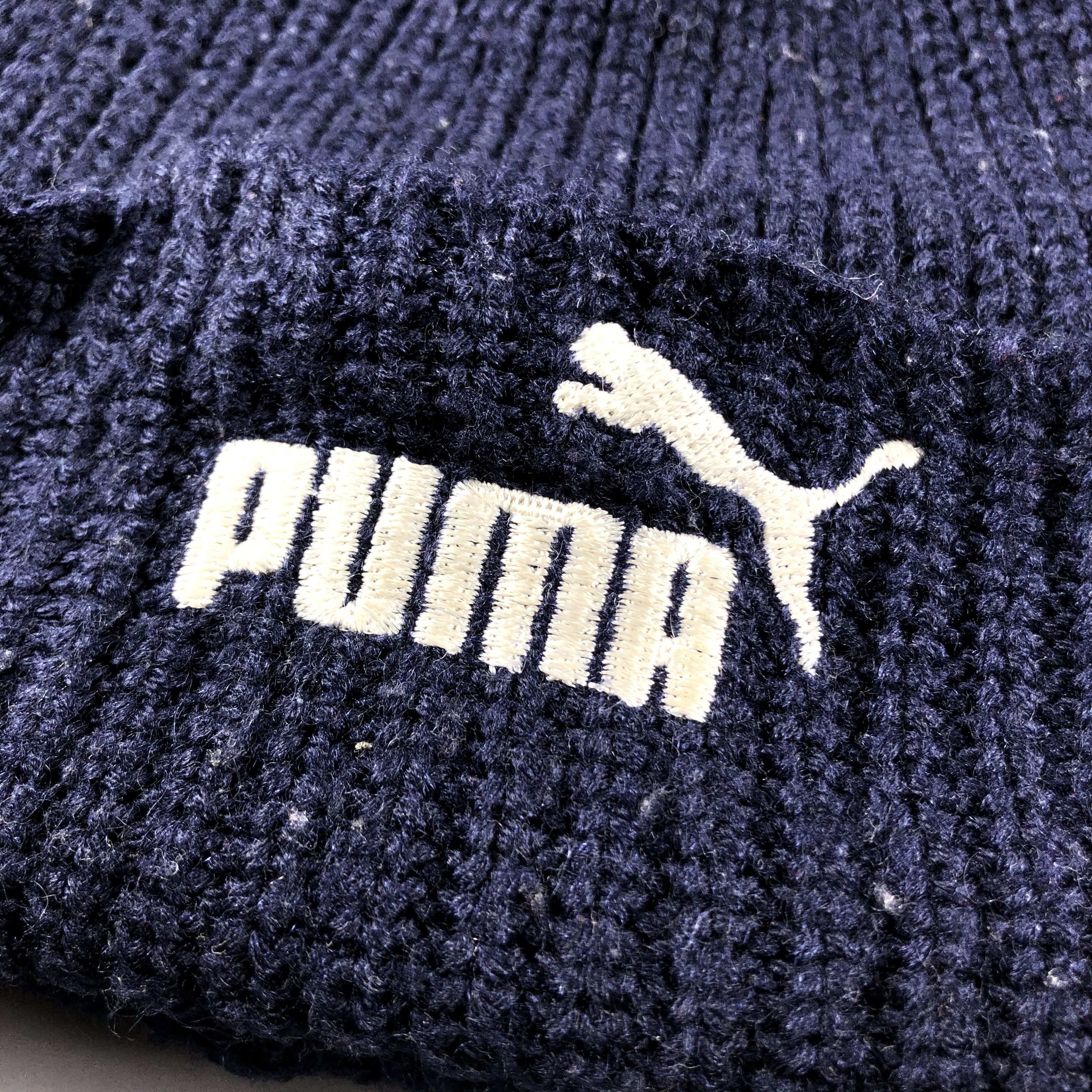 Puma × Vintage Puma Ribbed Beanie Snow Hat Snow Cap -D366 Size ONE SIZE - 4 Thumbnail