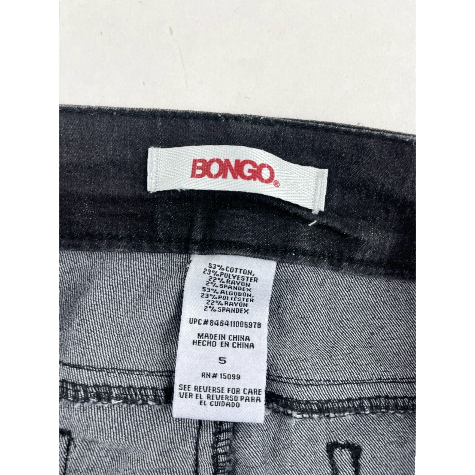 Vintage Bongo Jeans Women's Size 5 Black Denim Skinny Leg Pants Pockets Dark Wash Pocket Jeans Size 29" - 5 Thumbnail
