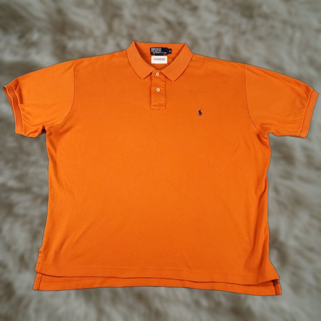 Ralph Lauren Ralph Lauren Polo Shirt Shirt Adult XL Orange Cotton Short Sleeve Logo Classic Mens Size US XL / EU 56 / 4 - 1 Thumbnail