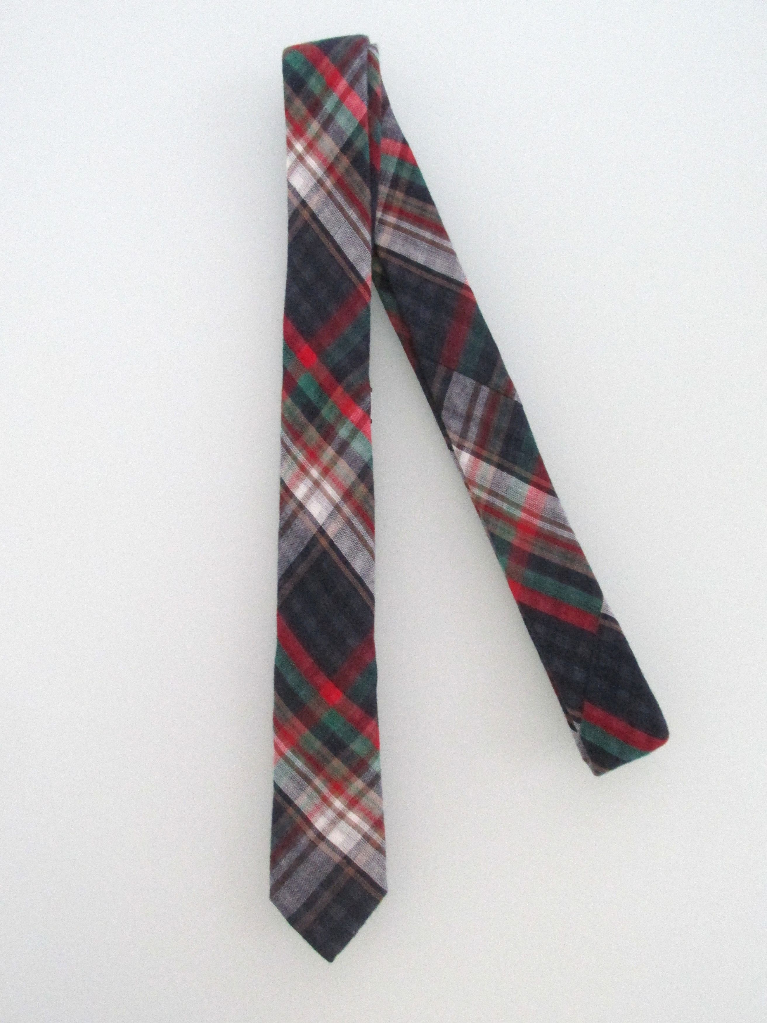 Other Skinny Tie Madness Men's Cotton Plaid Tie Size ONE SIZE - 1 Thumbnail