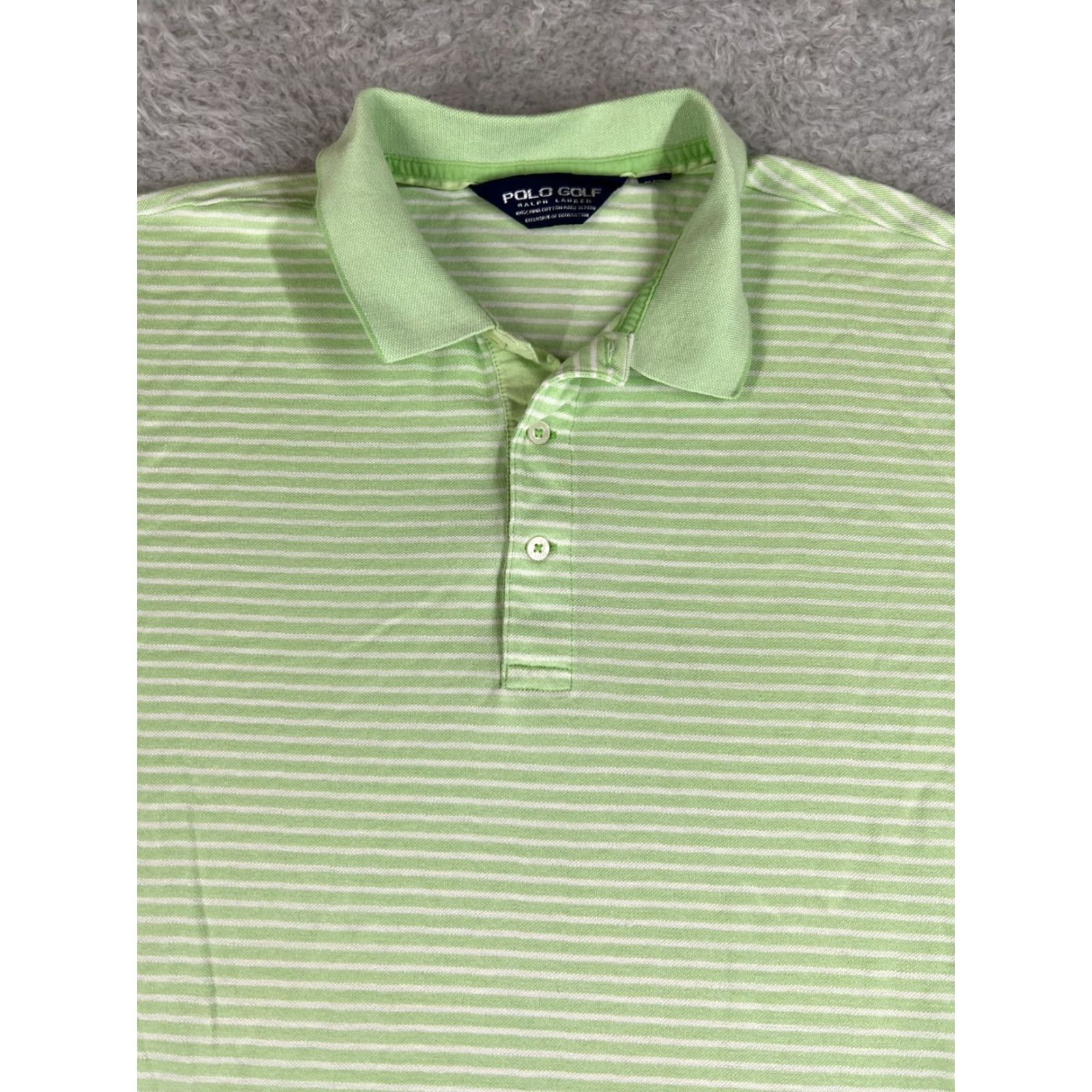 Polo Ralph Lauren Polo Golf Ralph Lauren Shirt Mens XL Green White Stripe 100% Cotton Polo Shirt Striped Classic Fit All Seasons Men’s Polo Ralph Lauren Shirt Size US XL / EU 56 / 4 - 4 Thumbnail