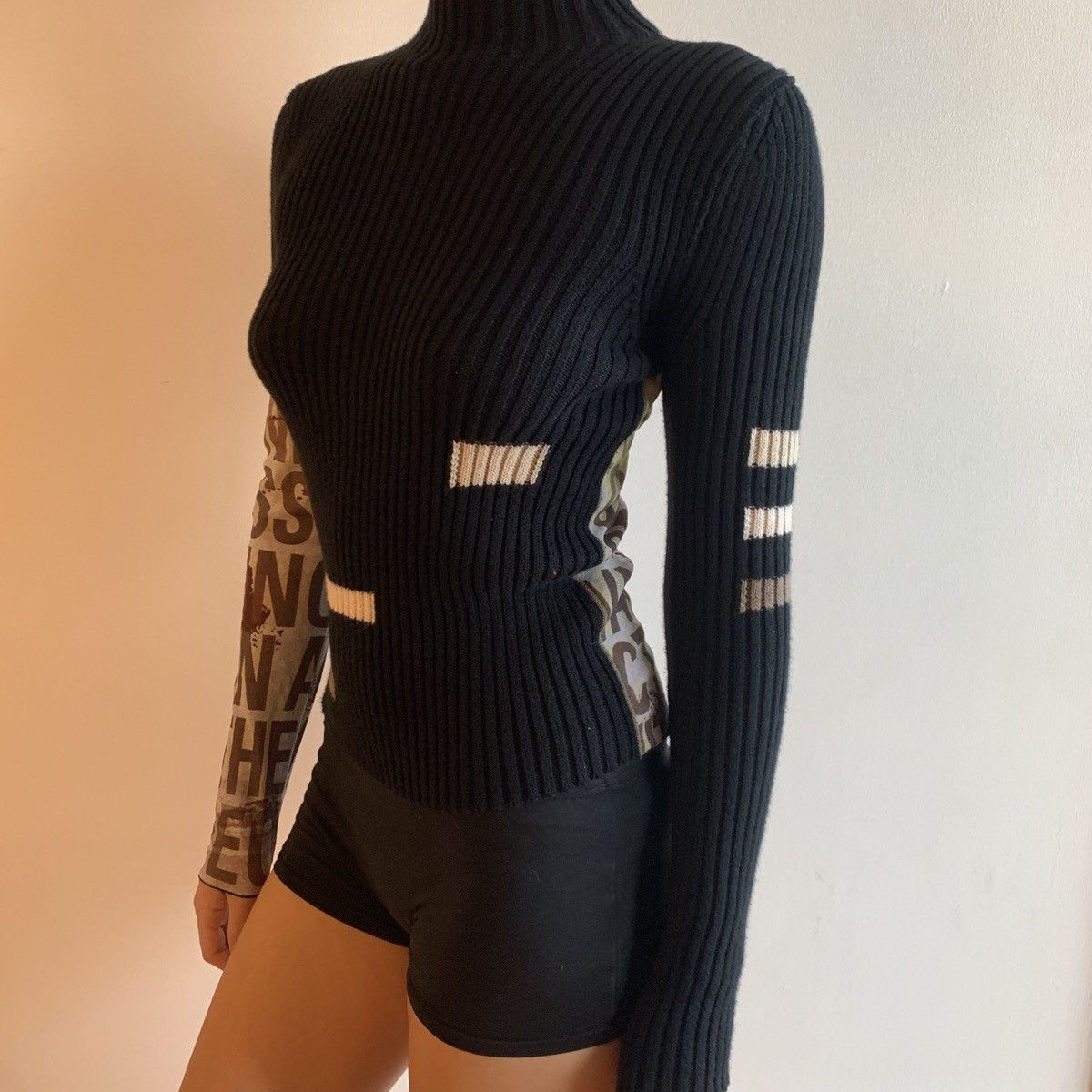 Cop Copine × Designer Cop Copine | Black Knit Sweater with Sheer Back Size XS / US 0-2 / IT 36-38 - 3 Thumbnail