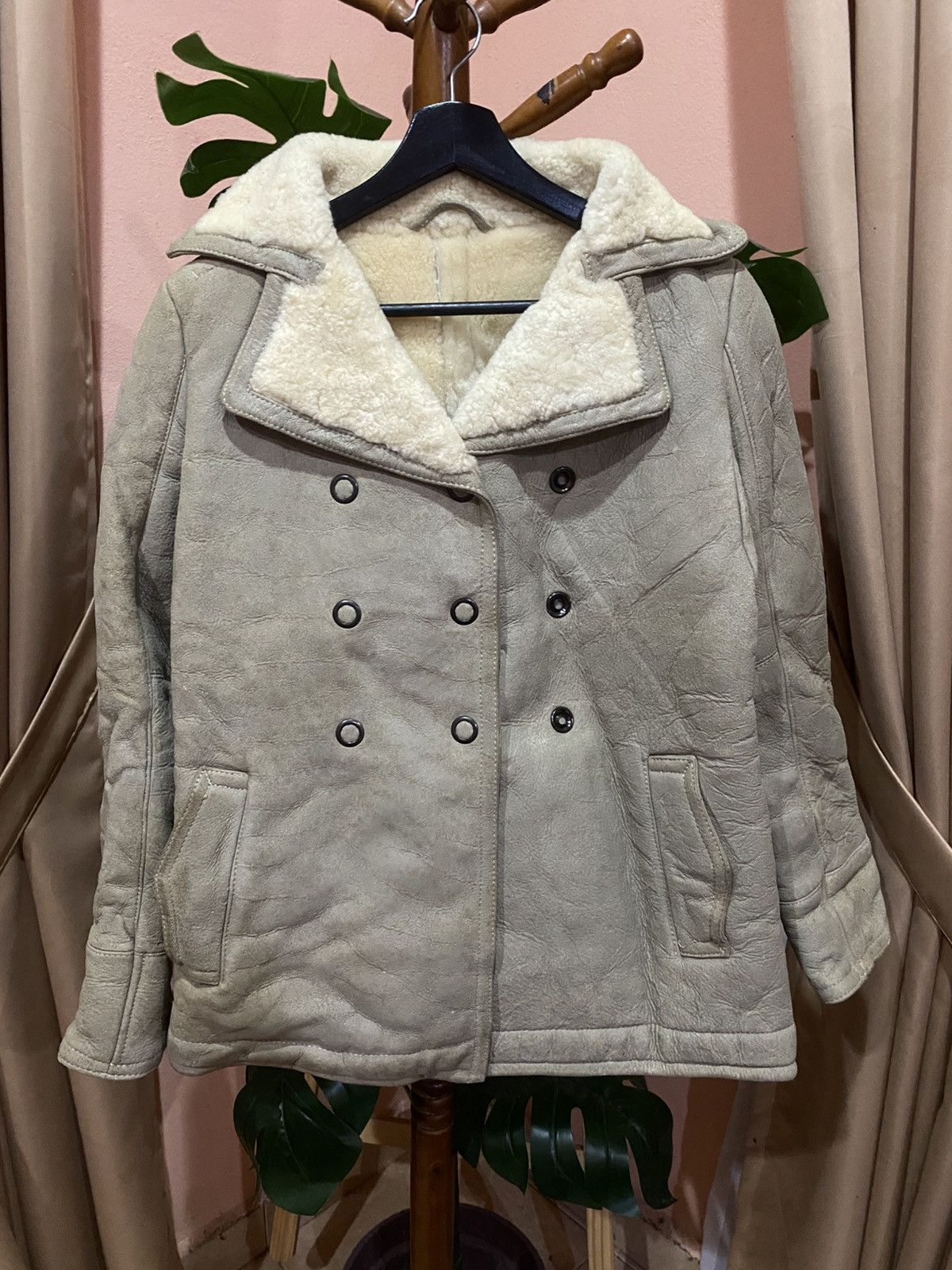 Japanese Brand Tetsuya Minami Shearling Aviator Double-Breasted Coat Size US S / EU 44-46 / 1 - 7 Thumbnail