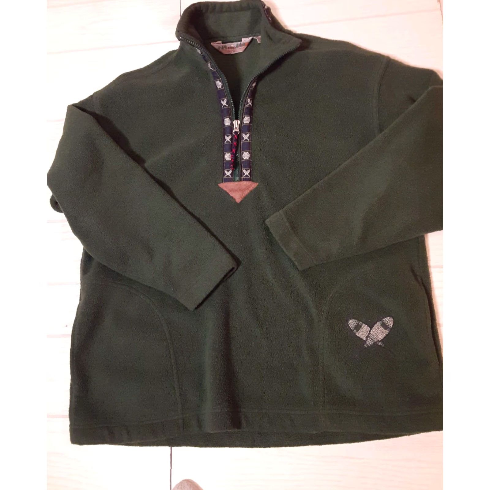 Eastern Mountain Sports VINTAGE Eastern Mountain Sports Sweatshirt 1/4 Zip Green Fleece Large Unisex Adults Winter Snowshoe Theme Size US L / EU 52-54 / 3 - 5 Thumbnail