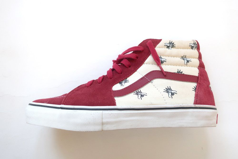 Vans (10.5)Supreme Vans Sk8-Hi Flies Burgundy 2011 Deadstock Size US 10.5 / EU 43-44 - 1 Thumbnail