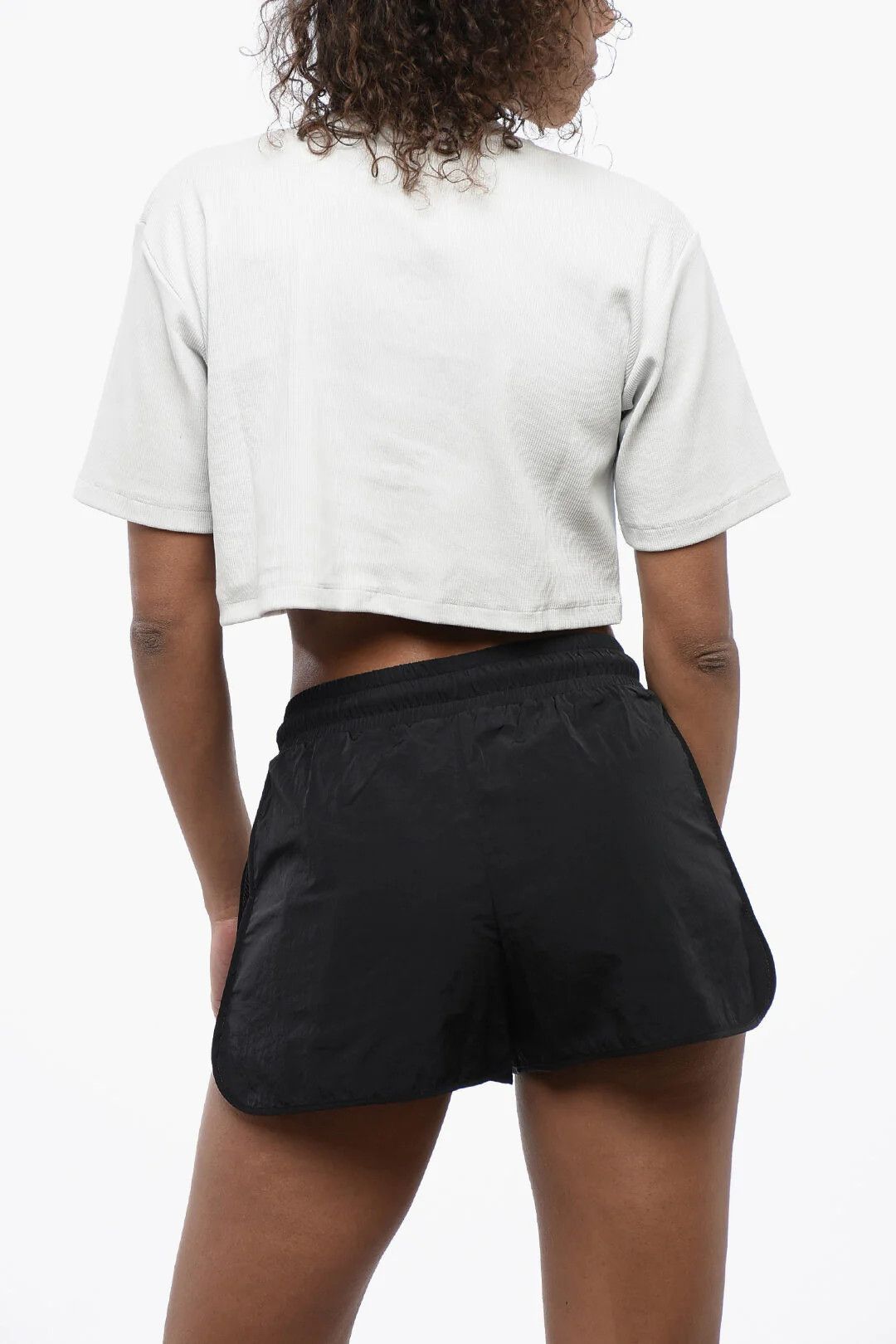 Off-White og1mm0426 Ribbed Crewneck Crop T-Shirt in Grey Size S / US 4 / IT 40 - 2 Thumbnail
