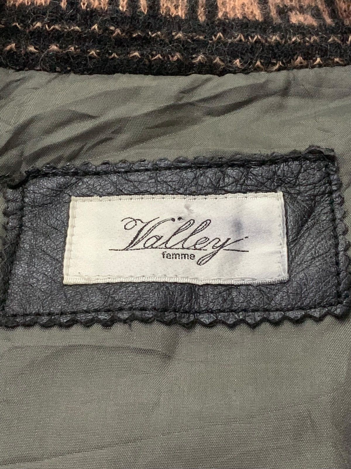 Japanese Brand Valley Japan Art Church Knit Leather Trim Jacket Size US XL / EU 56 / 4 - 16 Thumbnail