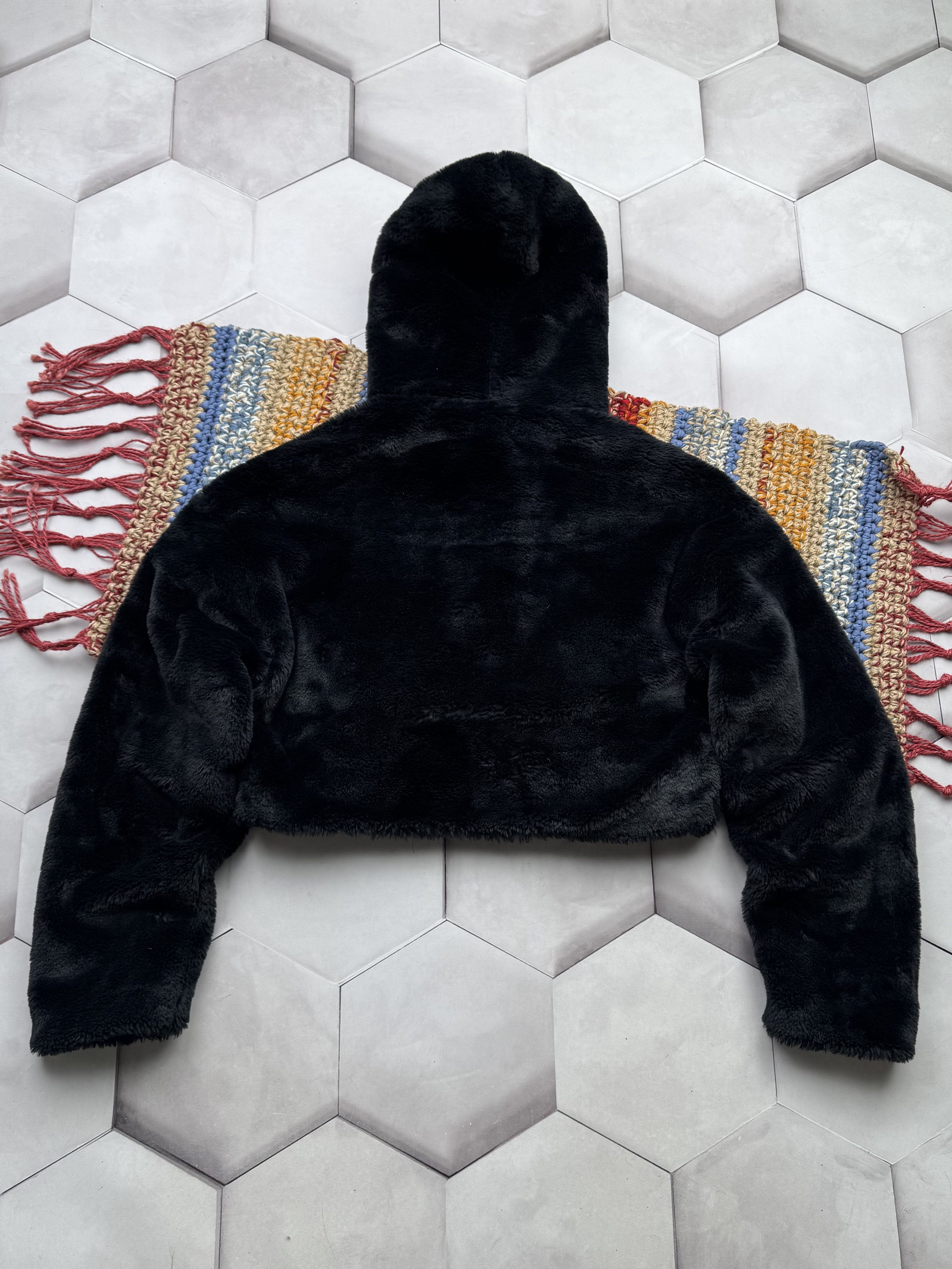 Vintage Vintage Cropped Faux Fur Hooded Jacket (E4) Size M / US 6-8 / IT 42-44 - 5 Thumbnail