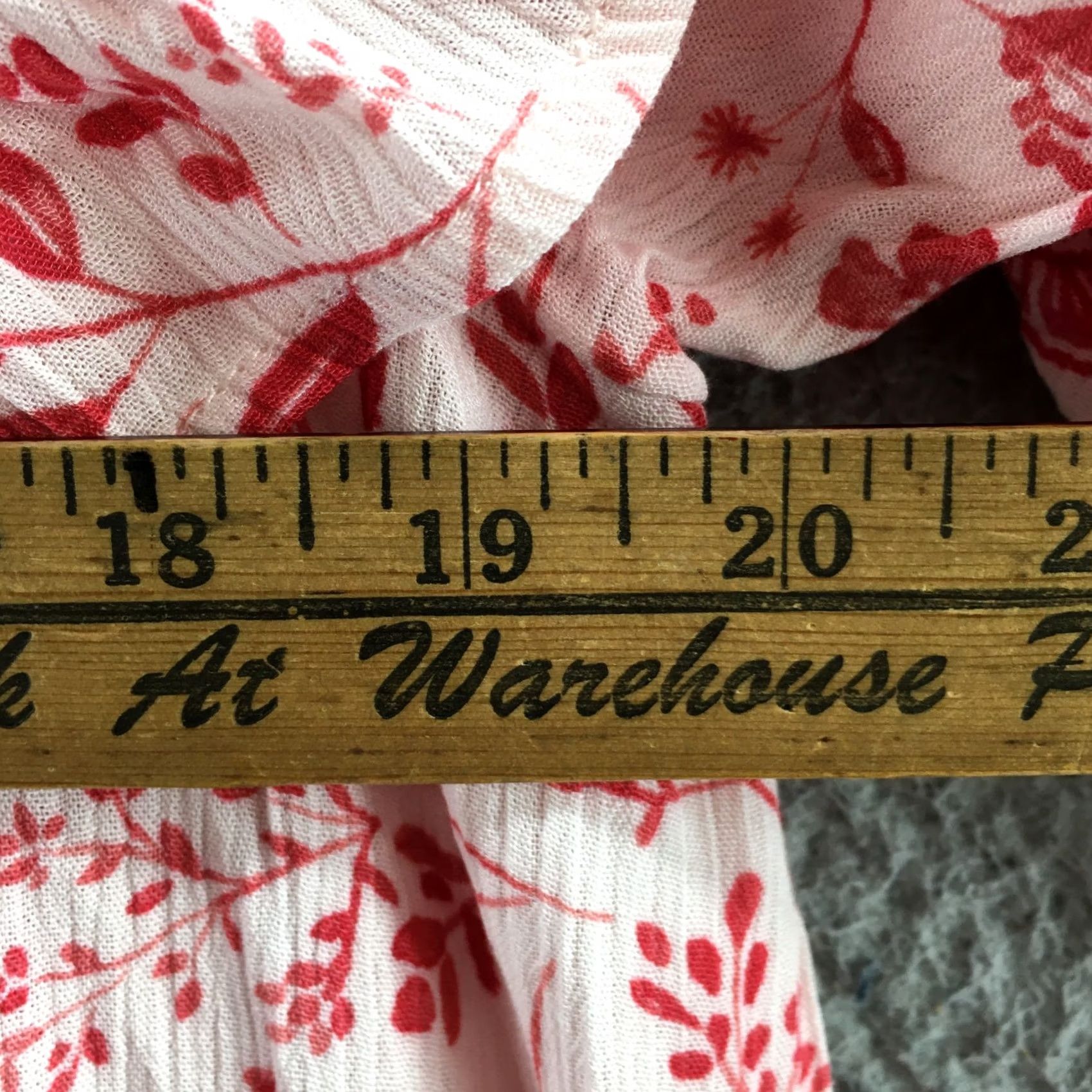 Vintage Maurices Blouse Shirt Womens XL Red Floral Print Ruffled Cold Shoulder Casual NEW Size XL / US 12-14 / IT 48-50 - 5 Thumbnail