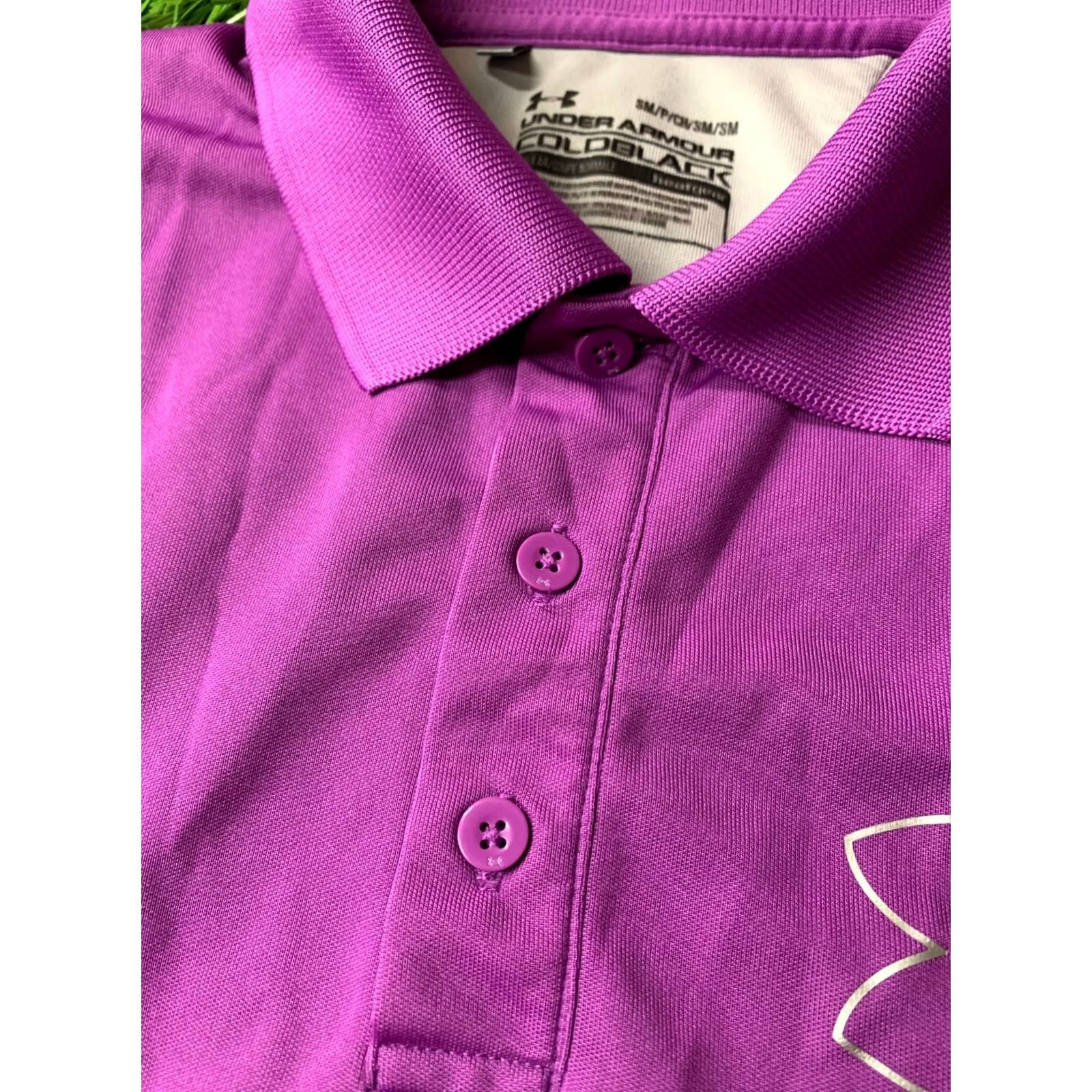 Under Armour Under Armour Polo Shirt Mens Short Sleeve 2012 HeatGear Coldblack Violet and Gray S Regular Size US S / EU 44-46 / 1 - 4 Thumbnail