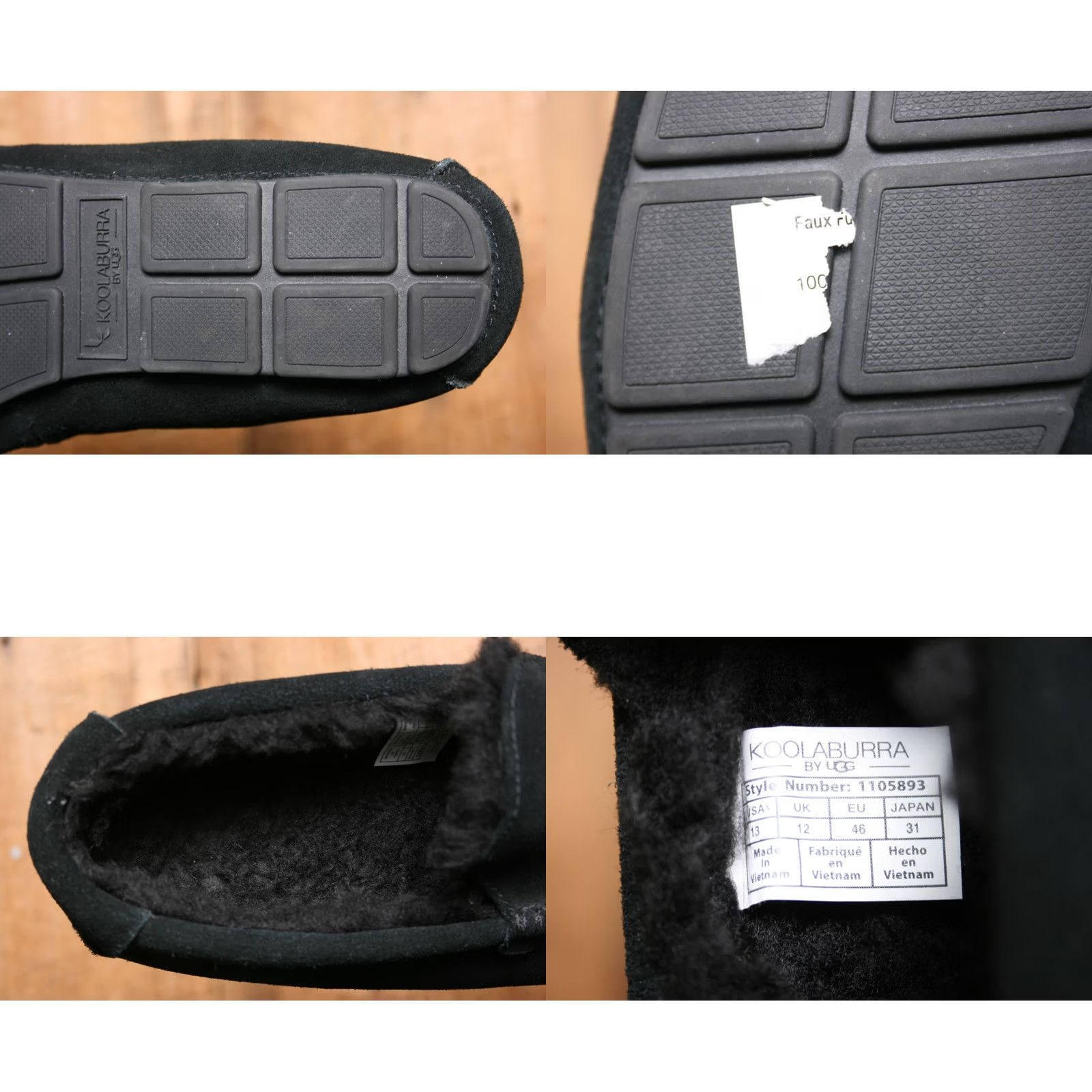 Ugg Koolaburra by UGG Tipton Slippers Moccasin Slipper Suede Faux Fur Lined Black Men Sz 13 US 13 MU 1105893 Size ONE SIZE - 8 Thumbnail
