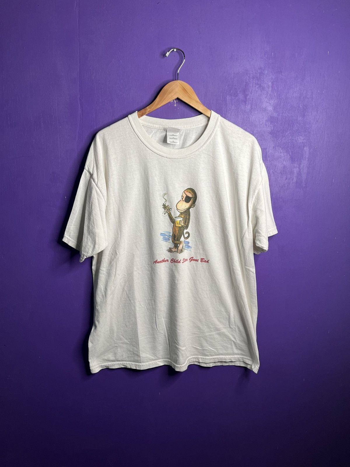 Vintage 90s Curious George another star gone bad tee