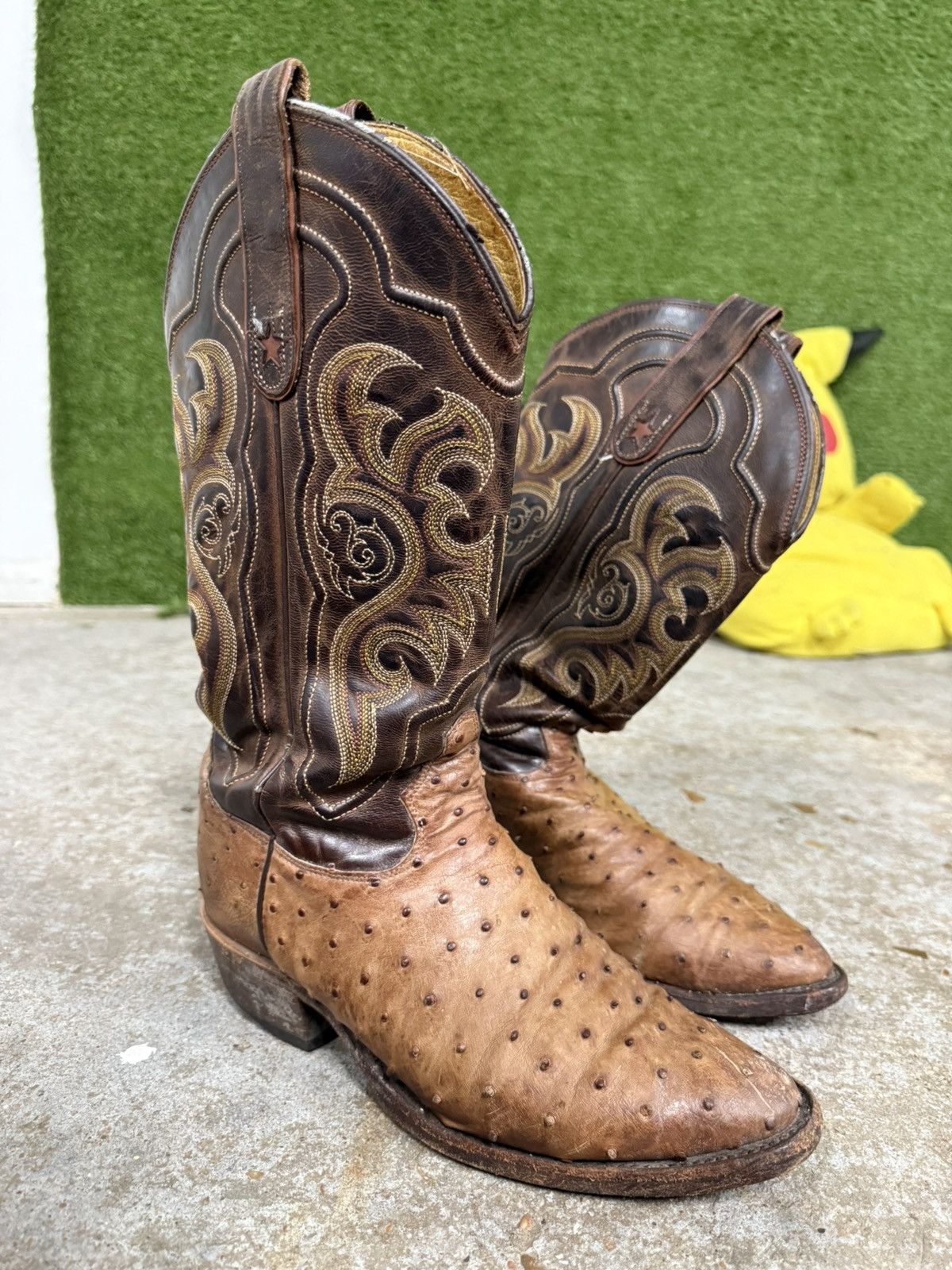 Tony Lama Vintage Exotic Ostrich Tony Lama Leather Cowboy Boots 7.5 Size US 7.5 / EU 40-41 - 1 Thumbnail