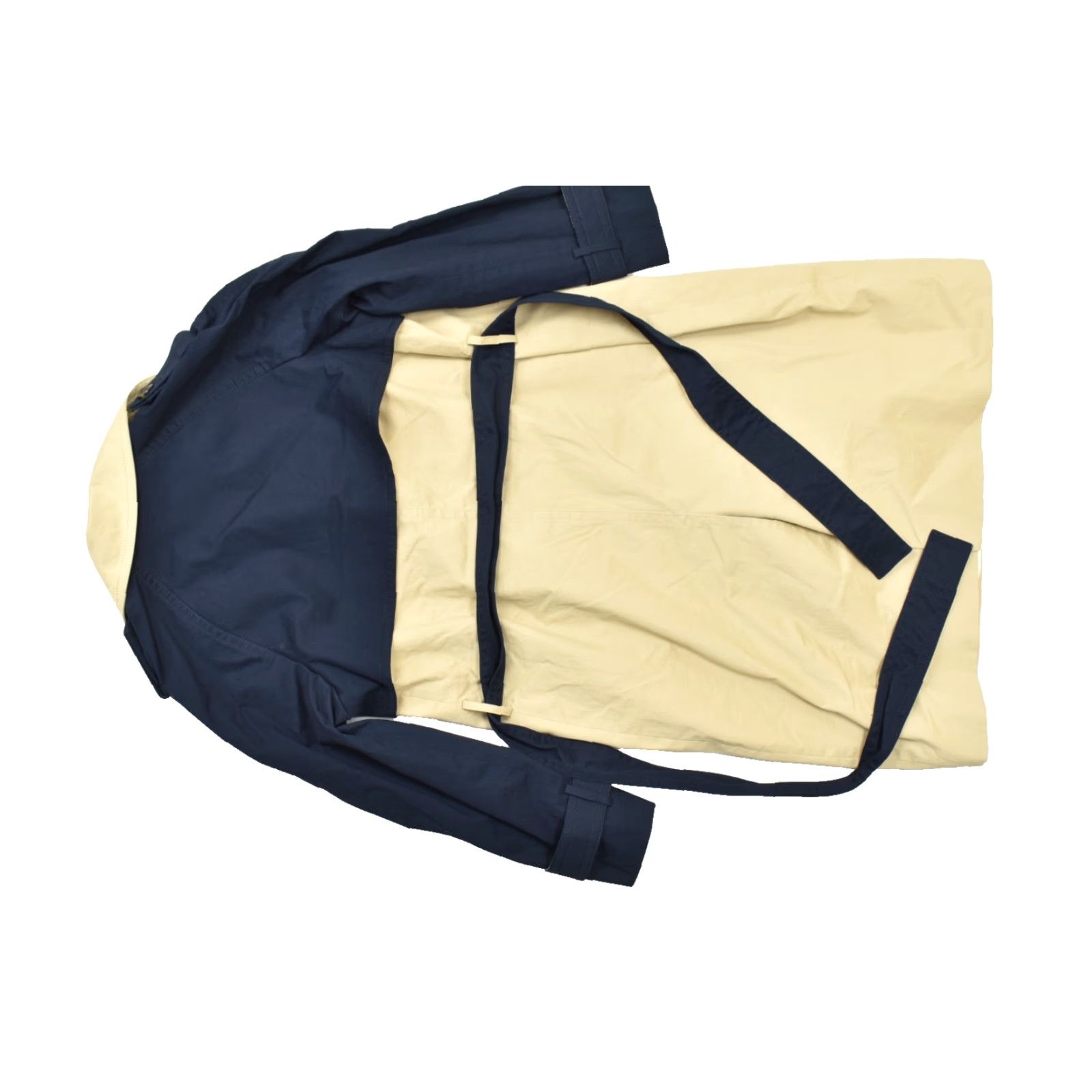 Ann Taylor Ann Taylor Petite MP Women's Colorblock Trench Coat Navy Tan White Cotton Blend Size M / US 6-8 / IT 42-44 - 2 Thumbnail