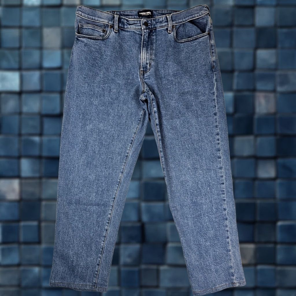 Lands' End Lands' End Jeans Men 38 Regular Inseam 30" Coupe Classique Square Rigger Denim 5-Pocket Straight Blue Size US 38 / EU 54 - 1 Thumbnail