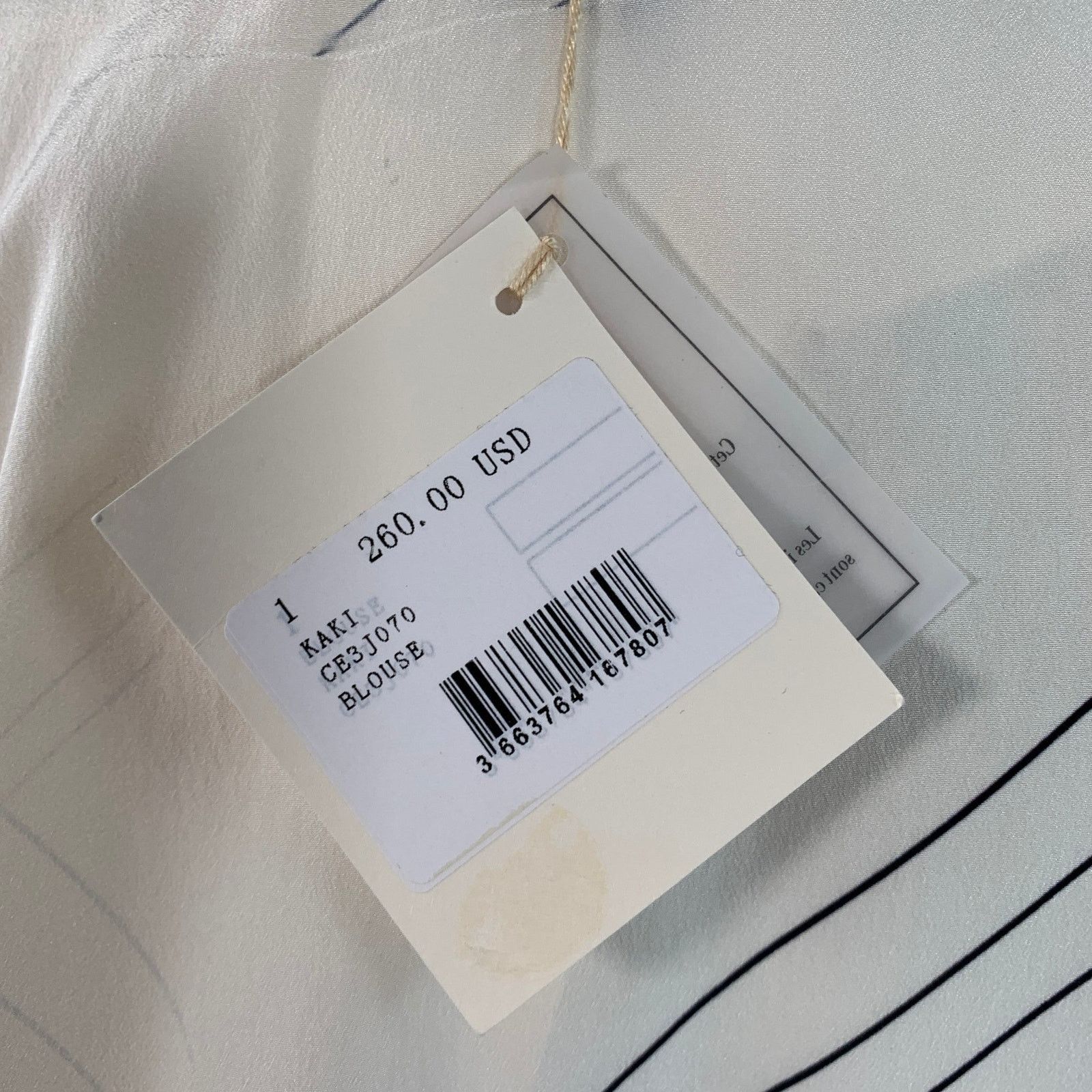 Cotelac COTELAC Cream Green Polyester Stripe Pleated Top Size XS / US 0-2 / IT 36-38 - 5 Thumbnail