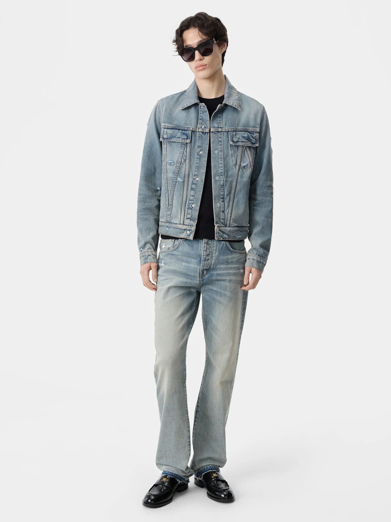 Amiri o1orln1125 MA Trucker Jacket in Blue Size US XL / EU 56 / 4 - 2 Thumbnail