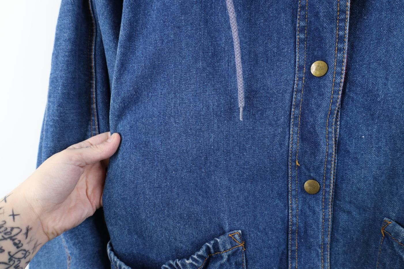Vintage Vintage 80s 90s Streetwear Quilted Denim Jean Bomber Jacket Size M / US 6-8 / IT 42-44 - 5 Thumbnail