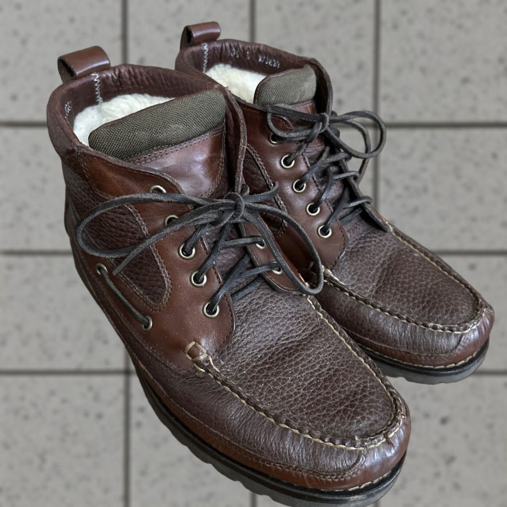 Vintage L.L. Bean East Point Men's Brown Leather Boots Size 10.5 D Boots Brown Leather East Point Men's RN71341 273824 Size US 11 / EU 44 - 1 Thumbnail