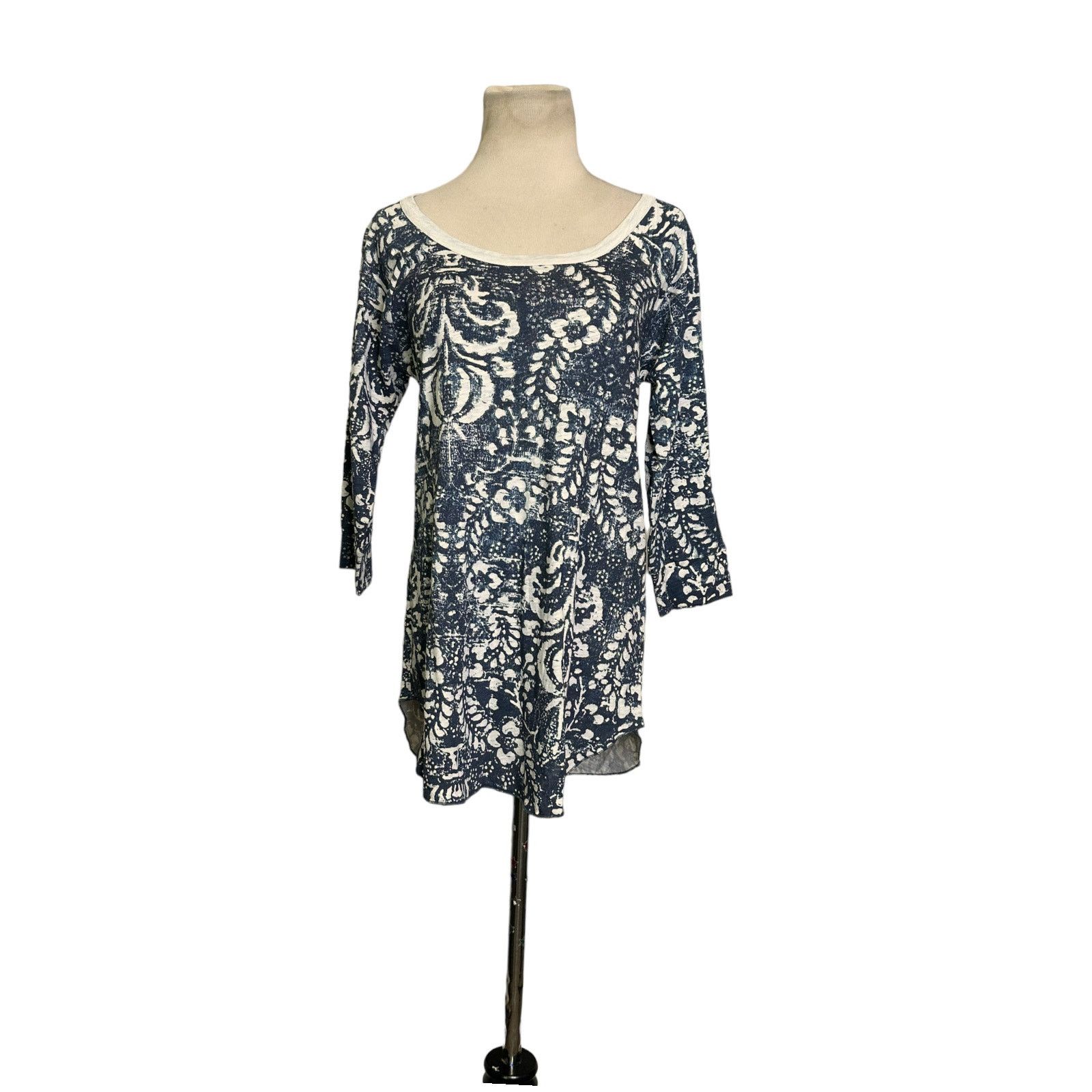 Chaser Brand Chasor cream blue floral print 3/4 sleeves top size M Size M / US 6-8 / IT 42-44 - 5 Thumbnail