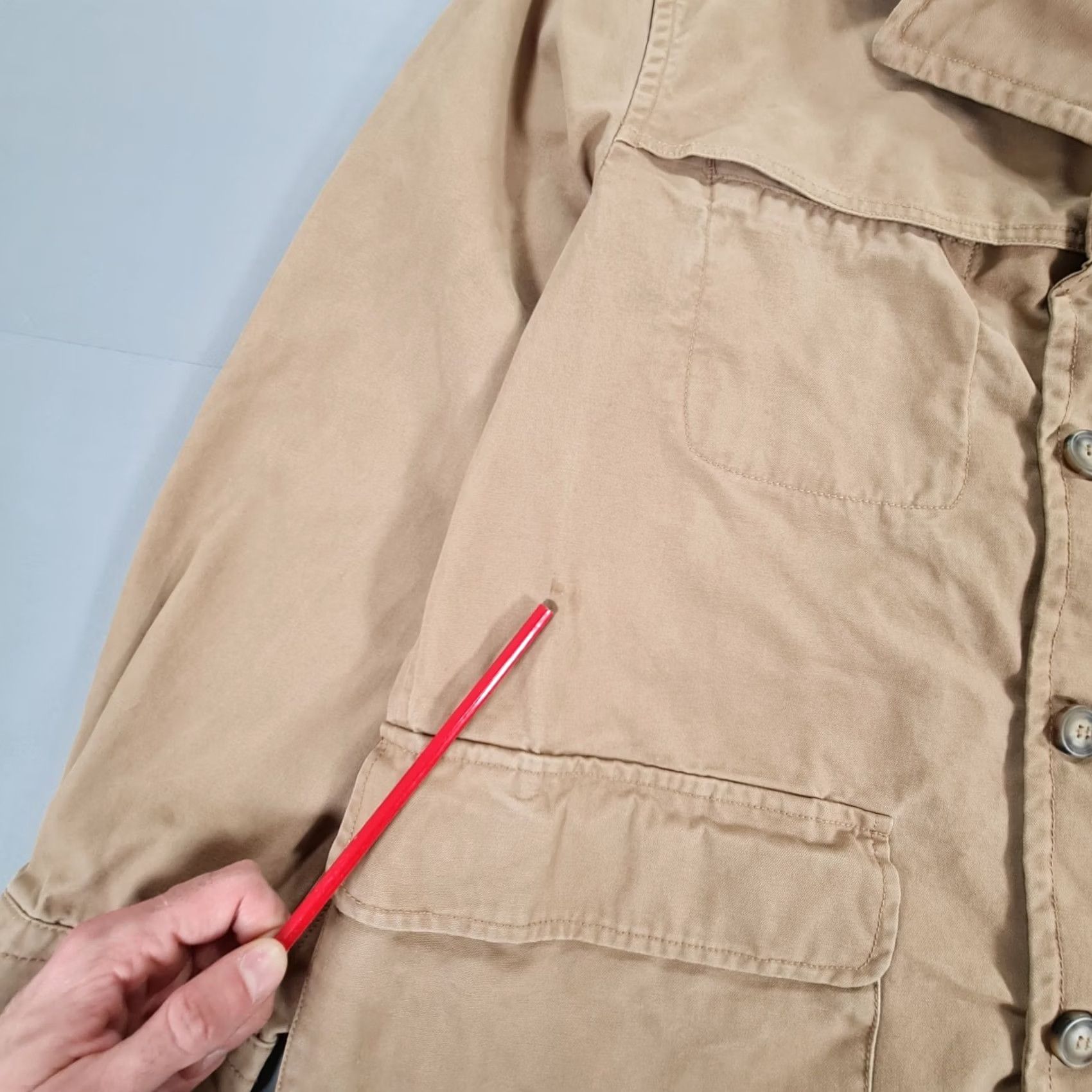 Marlboro VINTAGE Marlboro Classics Jacket Mens Beige Large Chore Field Utility Canvas Cotton Size US L / EU 52-54 / 3 - 7 Thumbnail