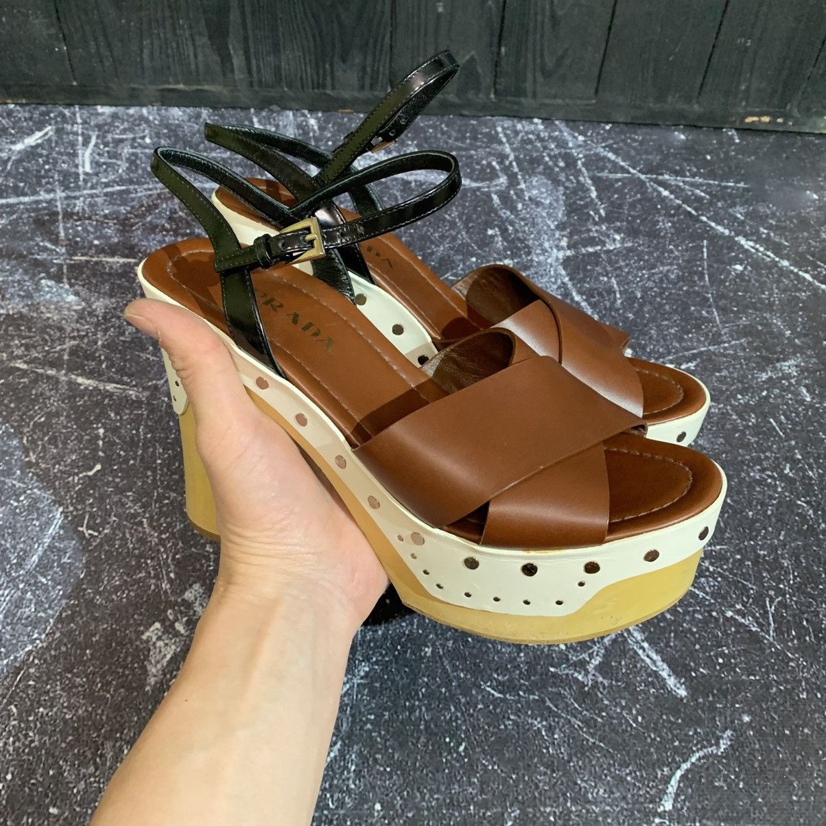 Prada Prada Colorblock Clog-Bottom Sandal Size 39.5 Size US 9.5 / IT 39.5 - 3 Thumbnail