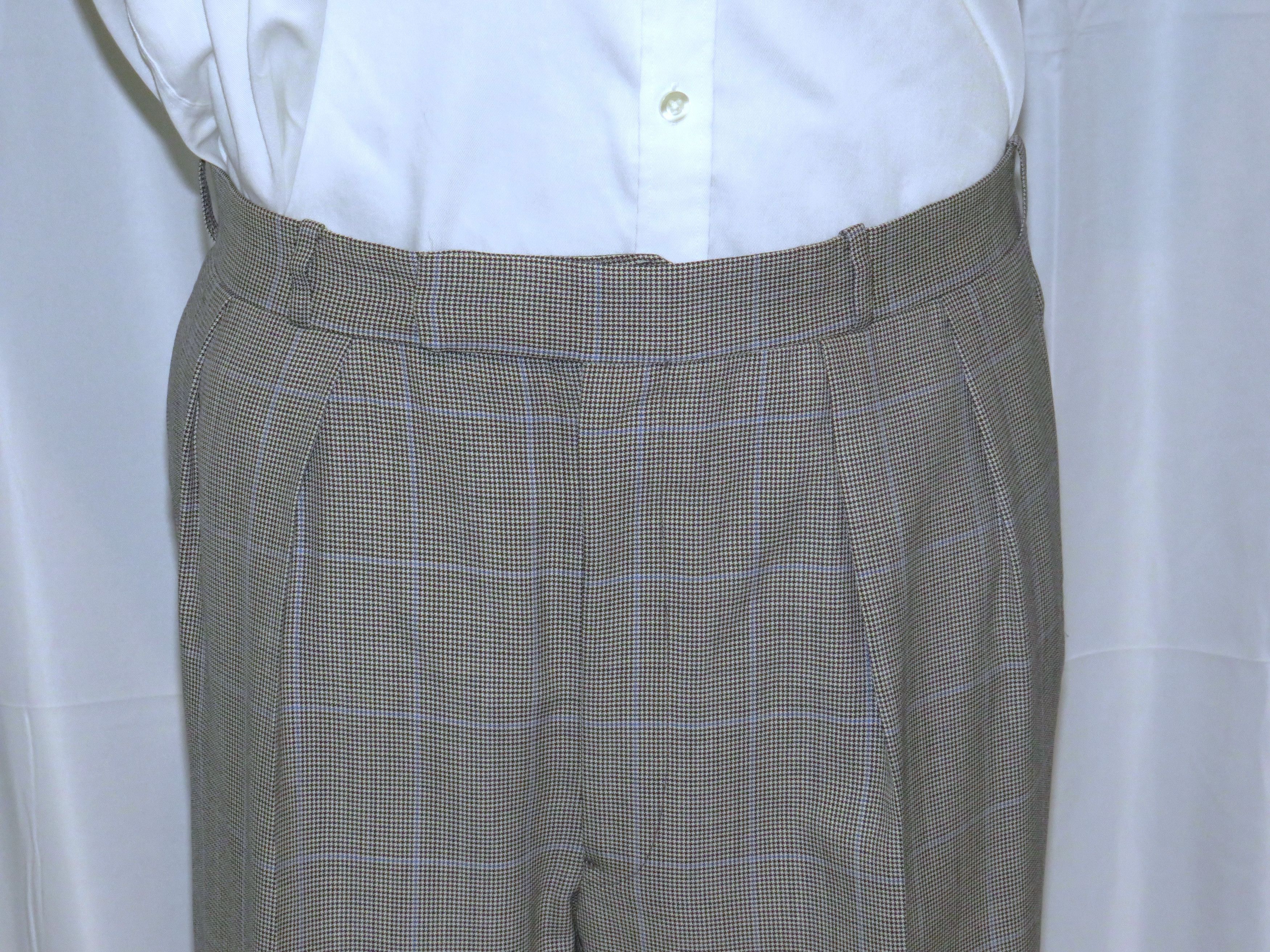 Alan Flusser Gray Houndstooth Overplaid Two Button Suit 40R Size 40L - 14 Thumbnail