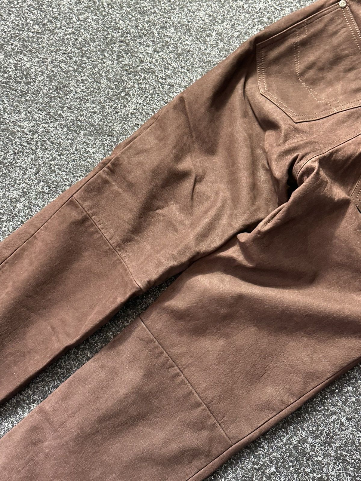 Cowboy Equipment × Leather 🚨GRAIL BOOTCUT BROWN Cowboy Biker Leather Pants Size 24" / US 00 / IT 34 - 11 Thumbnail