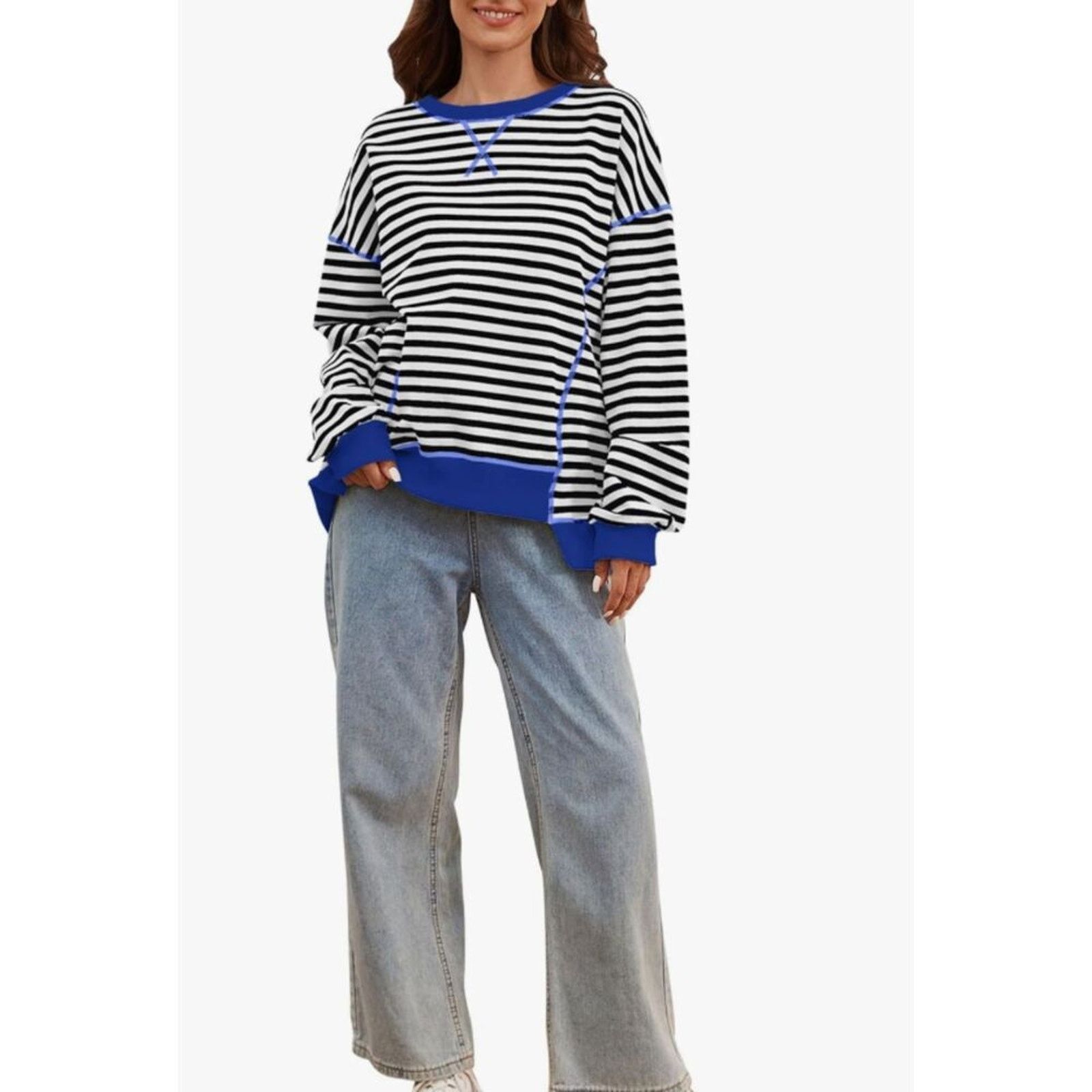 The Unbranded Brand Oversized Sweatshirt Long Sleeve Drop Shoulder SIZE SMALL Size S / US 4 / IT 40 - 3 Thumbnail