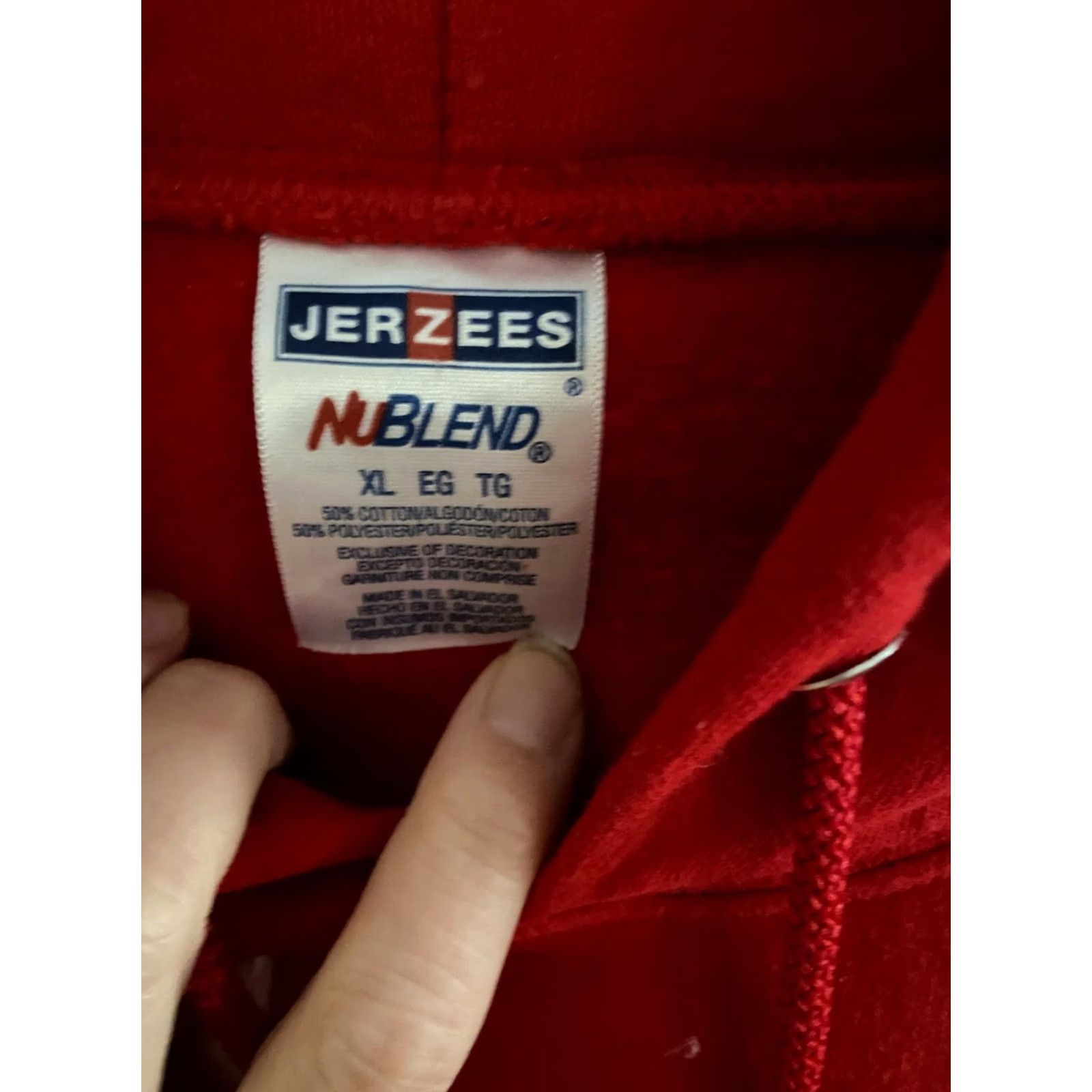 Jerzees VINTAGE Jerzees Hoodie Sweatshirt Red Blank Men's XL Hoodie Mens XL Red 90s Grunge Hip Hop Streetwear Jerzees Size US XL / EU 56 / 4 - 2 Thumbnail