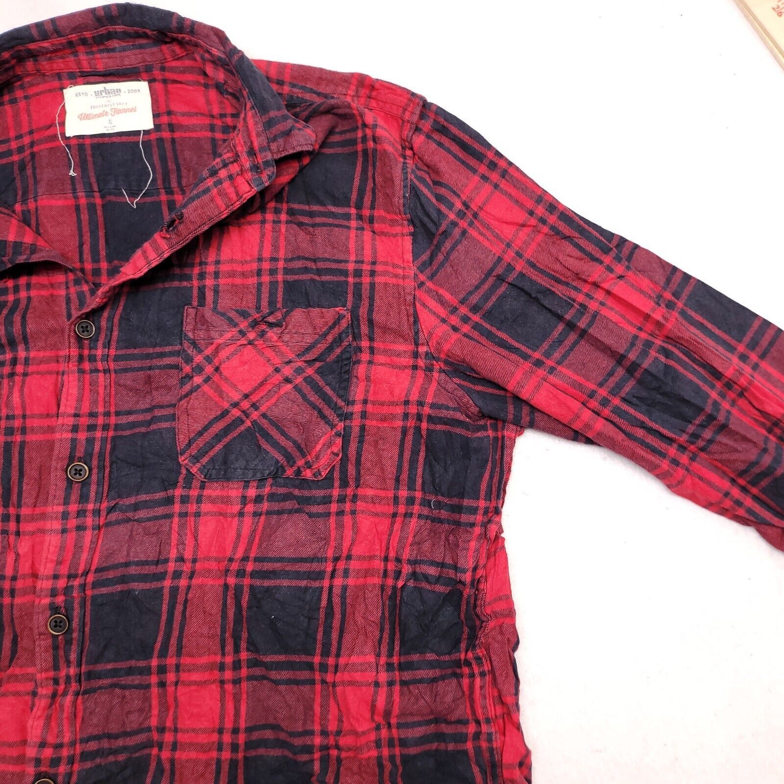 Urban Pipeline Urban Pipeline Tartan Flannel Shirt Mens Size XL Red Black Size US XL / EU 56 / 4 - 5 Thumbnail