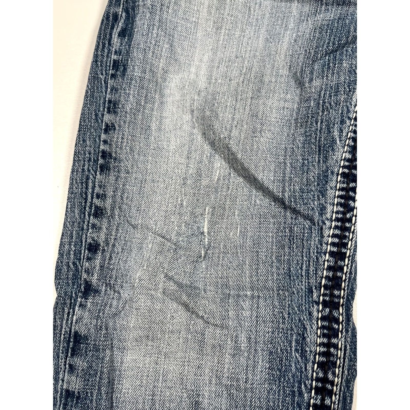 Harley Davidson VINTAGE Harley-Davidson Jeans Mens 32x32 Blue Denim Straight Leg Distressed VTG Size US 32 / EU 48 - 7 Thumbnail