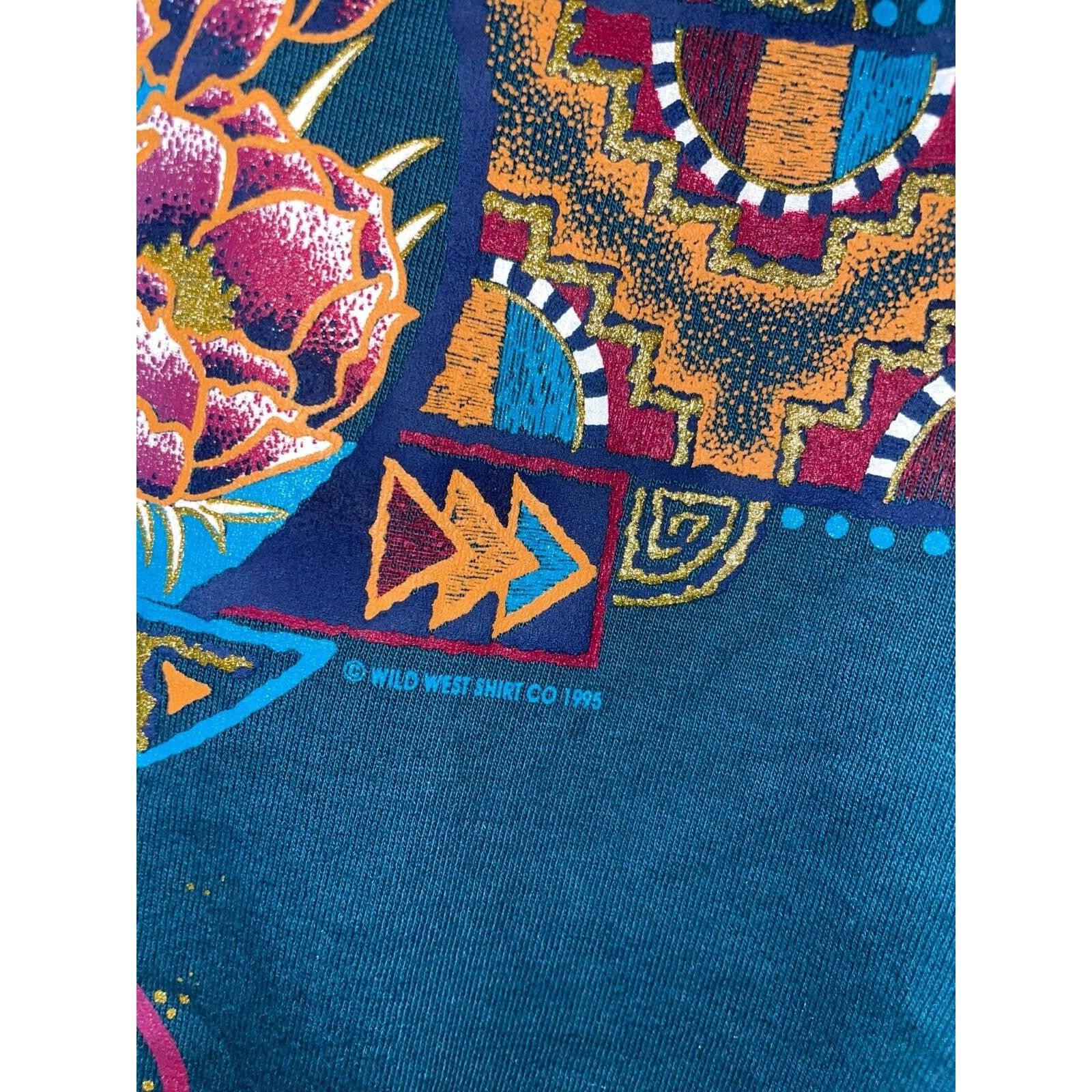 Jerzees Vintage Arizona Shirt Cactus Flower Print Graphic Tee 90s L Size US L / EU 52-54 / 3 - 7 Thumbnail