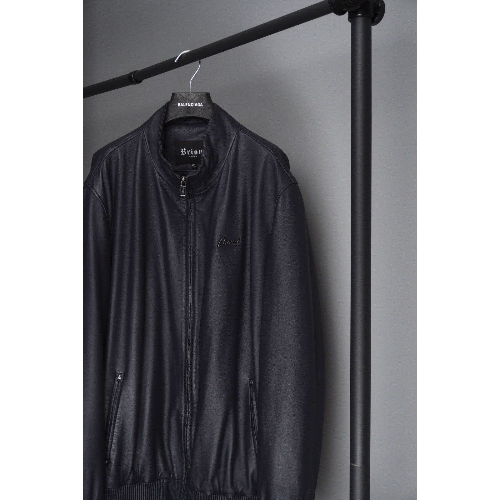Brioni Brioni dark blue leather jacket Size US XL / EU 56 / 4 - 3 Thumbnail