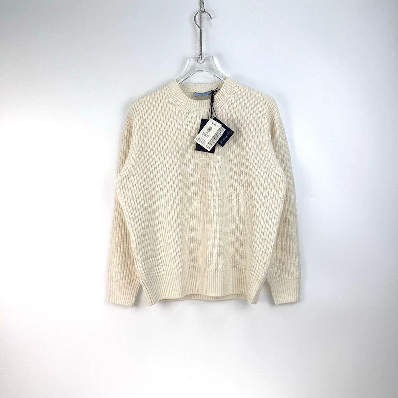 Prada Prada Size 38 Milky white classic logo sheep wool cashmere Size US XS / EU 42 / 0 - 3 Thumbnail