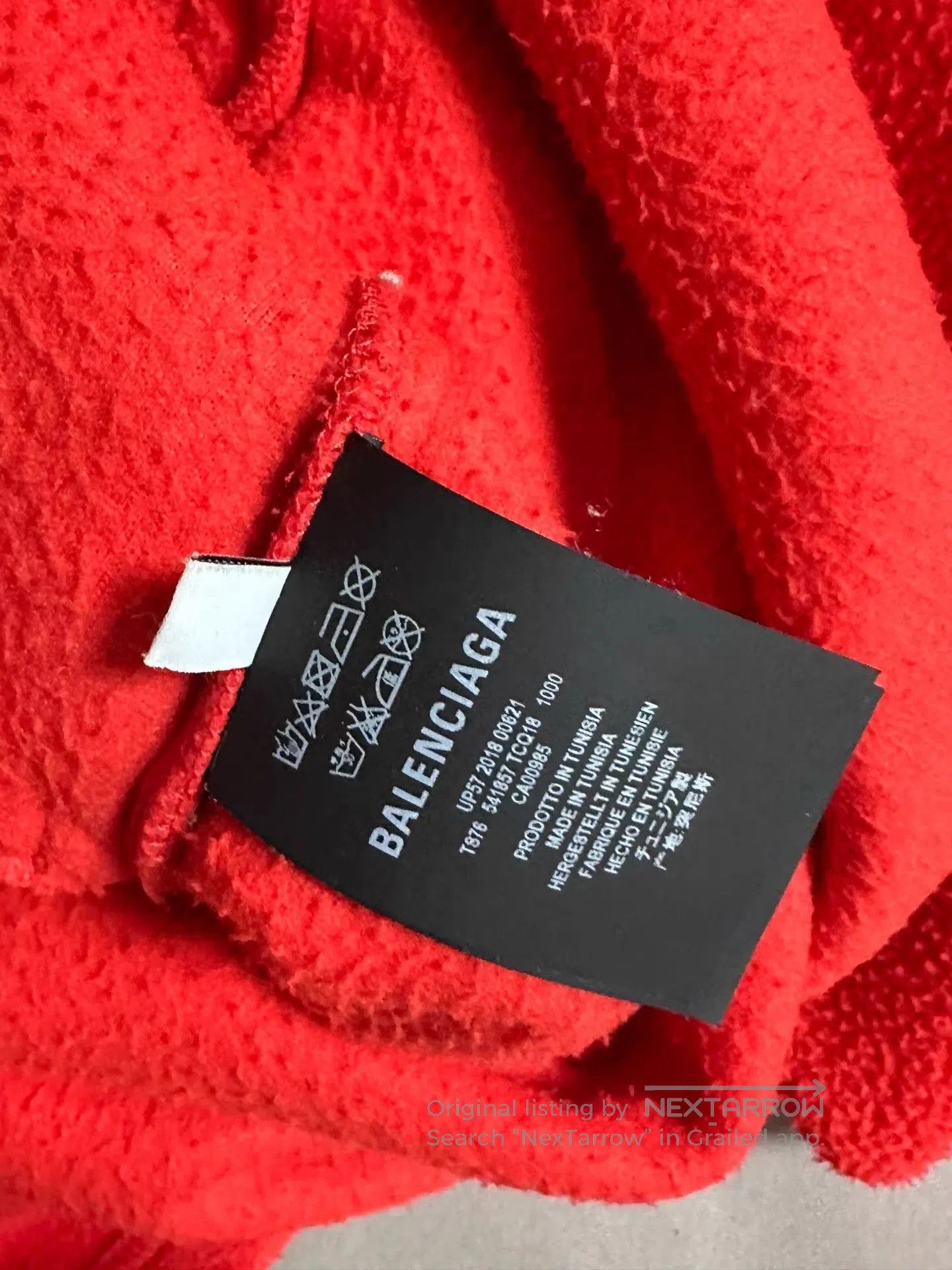 Balenciaga Red Fleece High Collar Zip. Size US L / EU 52-54 / 3 - 4 Thumbnail