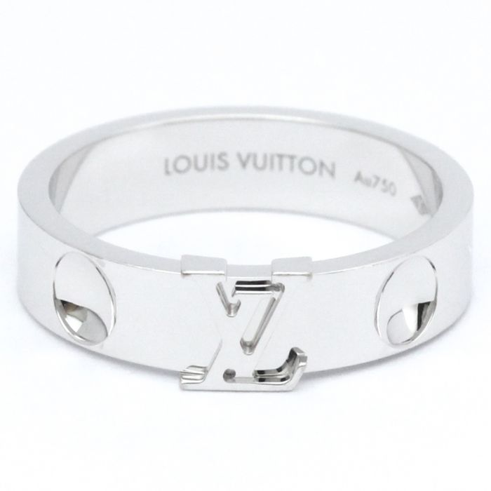 Louis Vuitton LV Volt One Band Ring, Yellow Gold and Diamond Gold. Size 48