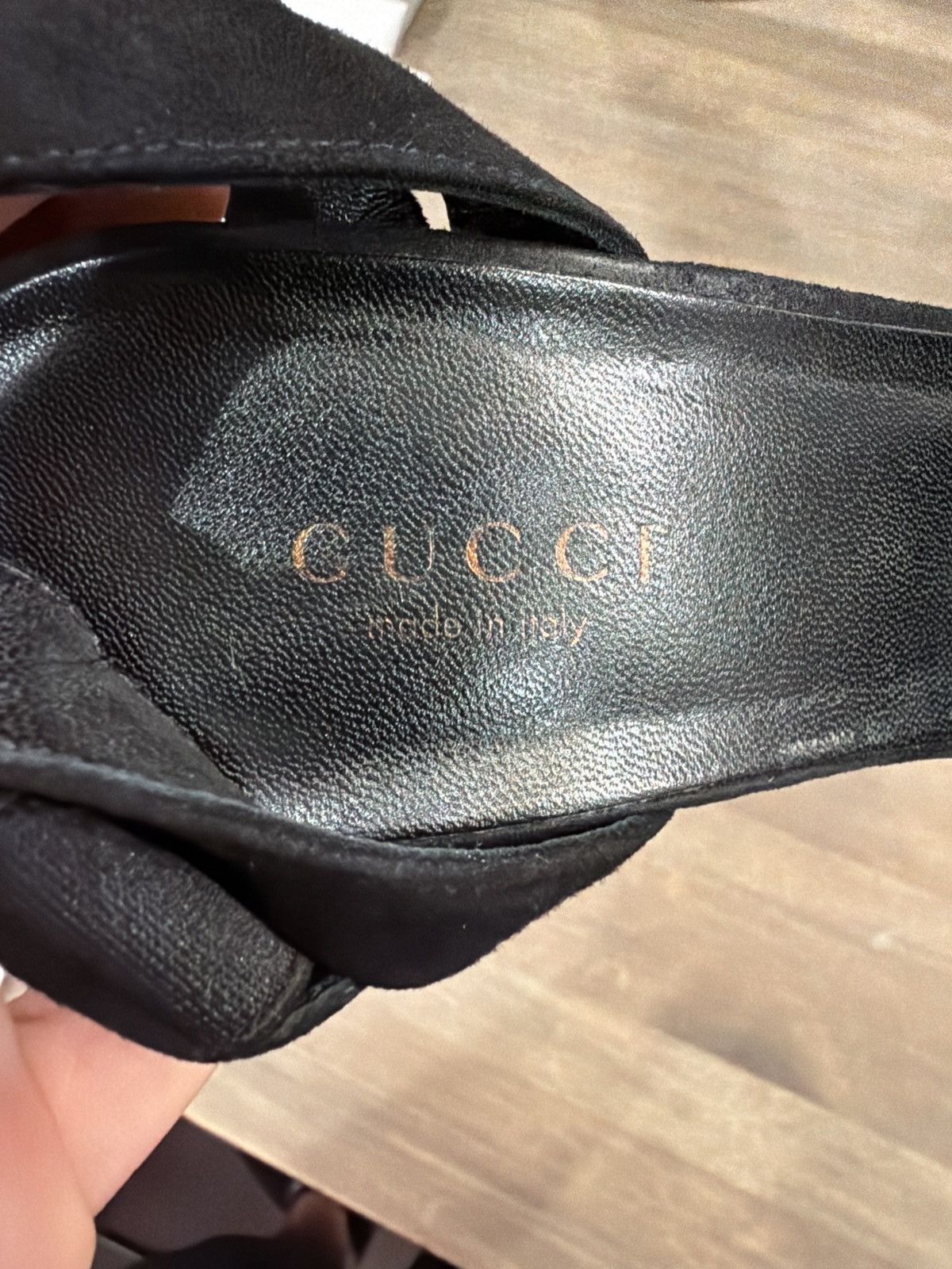 Gucci Size 6.5W - Gucci Black Suede Liberty Slingback Heels Size US 6.5 / IT 36.5 - 9 Thumbnail