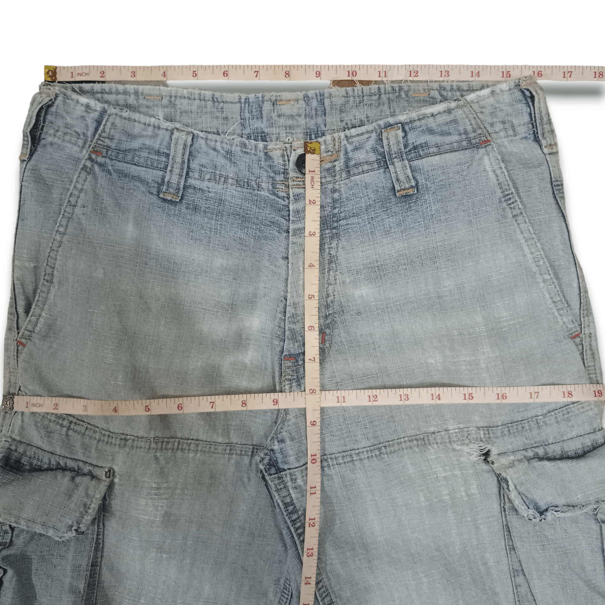 Japanese Brand × Twenty Vintage TWENTY Baggy Distressed Cargo Jeans Shorts Jorts Size US 31 - 9 Thumbnail