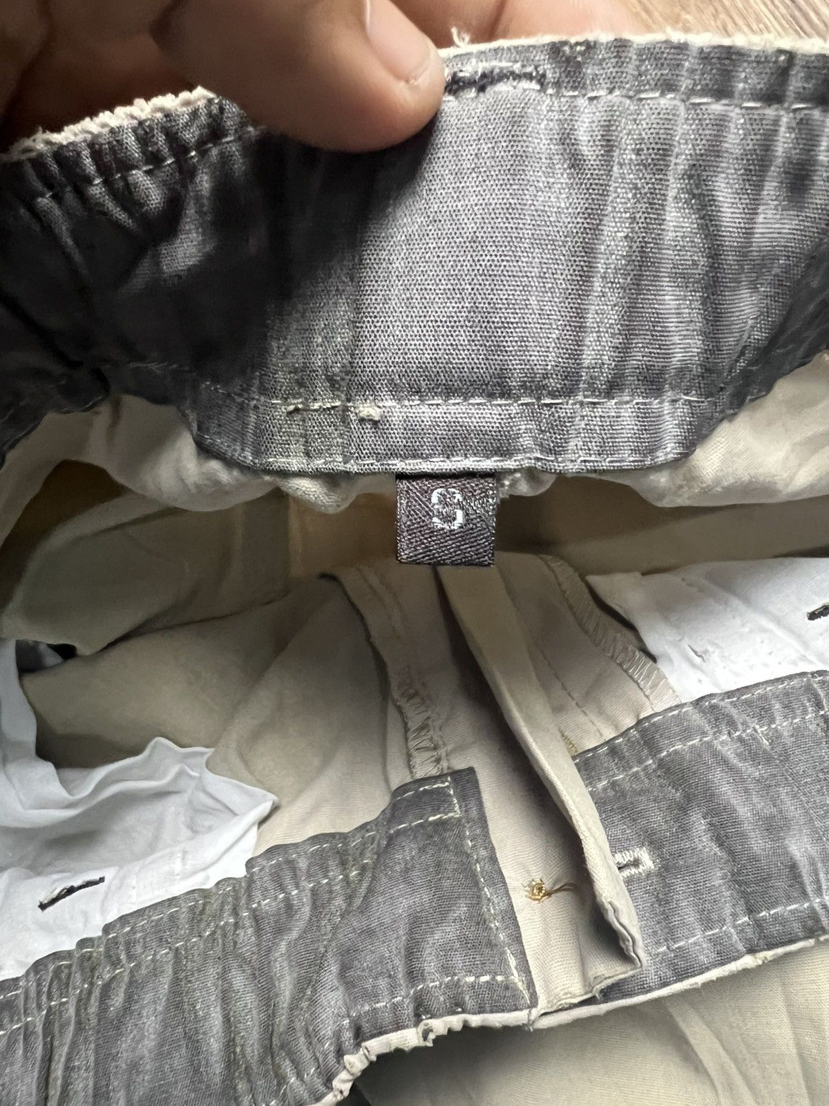 If Six Was Nine Khaki Baggy Cargo Pants with Gothic Print & Skull Patch (40) Size US 27 - 12 Thumbnail