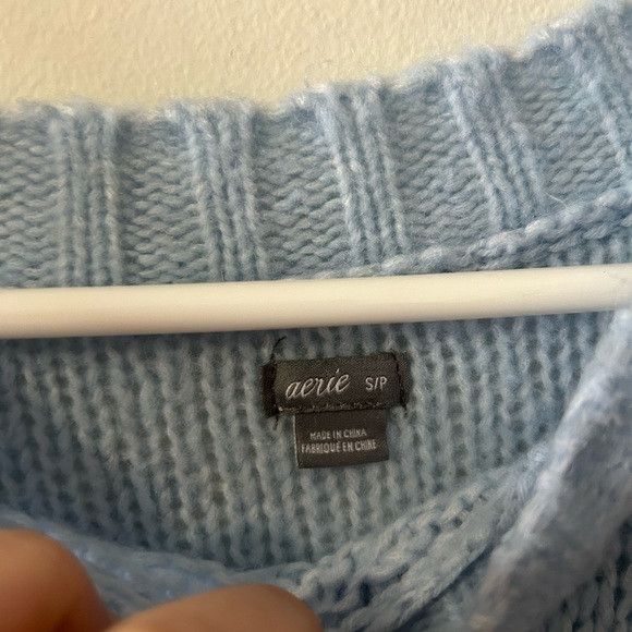 American Eagle Outfitters Aerie Blue Knit Sweater Size S / US 4 / IT 40 - 3 Thumbnail