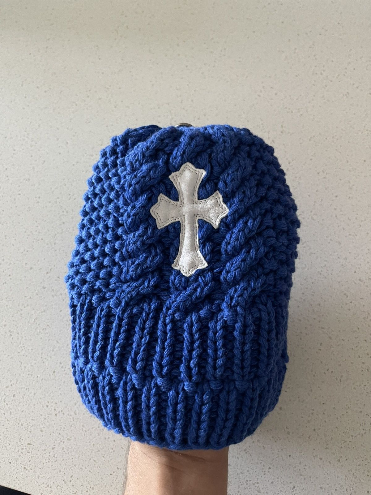 Chrome Hearts Chrome Hearts Knit Patch Blue Beanie Size ONE SIZE - 6 Thumbnail