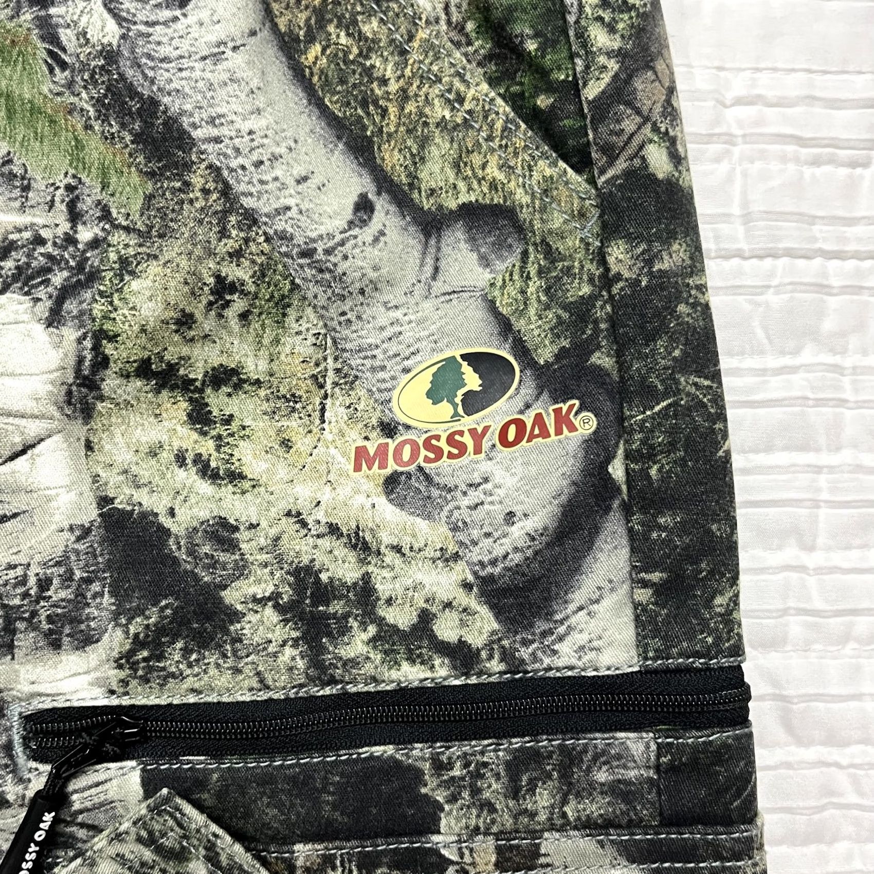 Vintage Mossy Oak Pants Cargo Pockets Hunting Outdoor 36x32 Camouflage Green Cotton Polyester Spandex Men L Regular Size US 33 - 4 Thumbnail