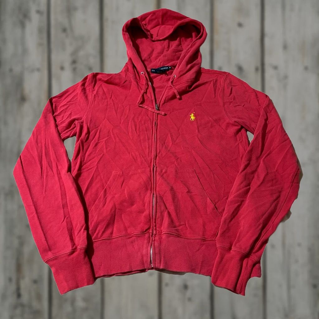 Ralph Lauren VINTAGE Ralph Lauren Pink Full Zip Hoodie Women M Medium Thin Y2K Activewear Size M / US 6-8 / IT 42-44 - 1 Thumbnail