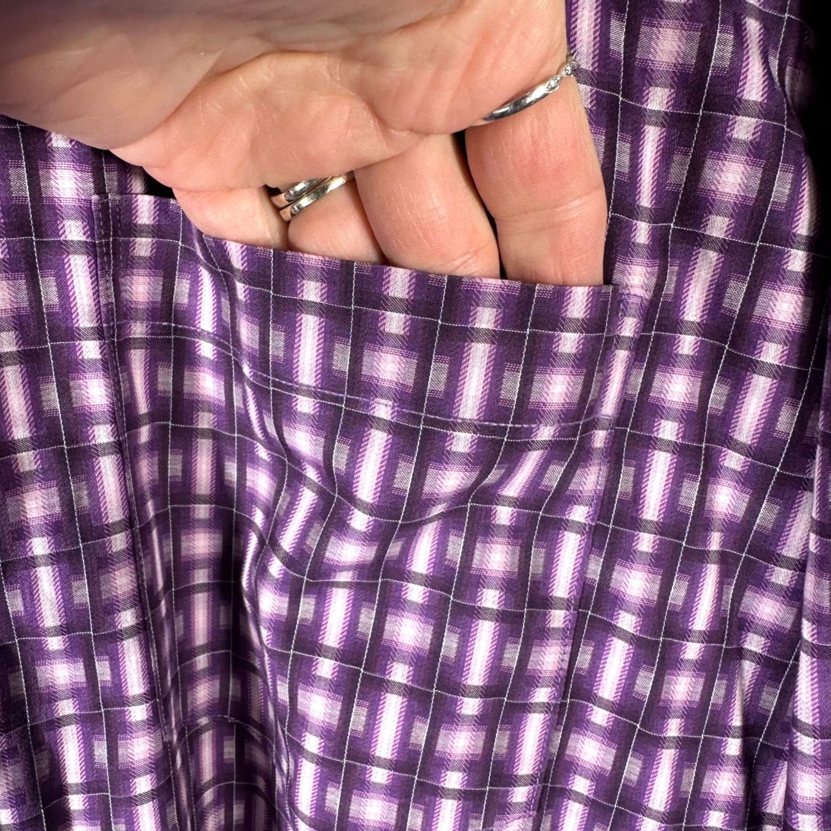 BUGATCHI Bugatchi Uomo Shirt Check Long Sleeve Button-Down Purple Cotton Classic Fit XL Mens Mothers? Size US XL / EU 56 / 4 - 3 Thumbnail