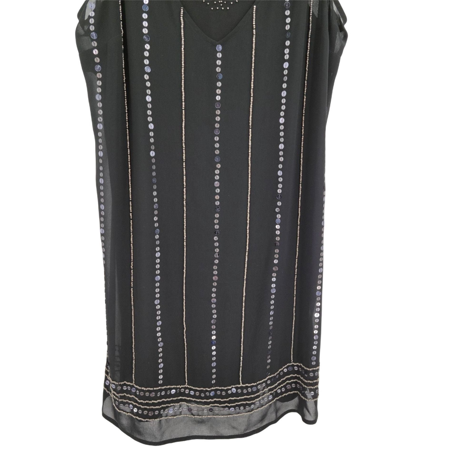 Nicole Miller Nicole Miller Retro 20's Flapper Dress Black Sz XL Sheer Lay Size XL / US 12-14 / IT 48-50 - 5 Thumbnail